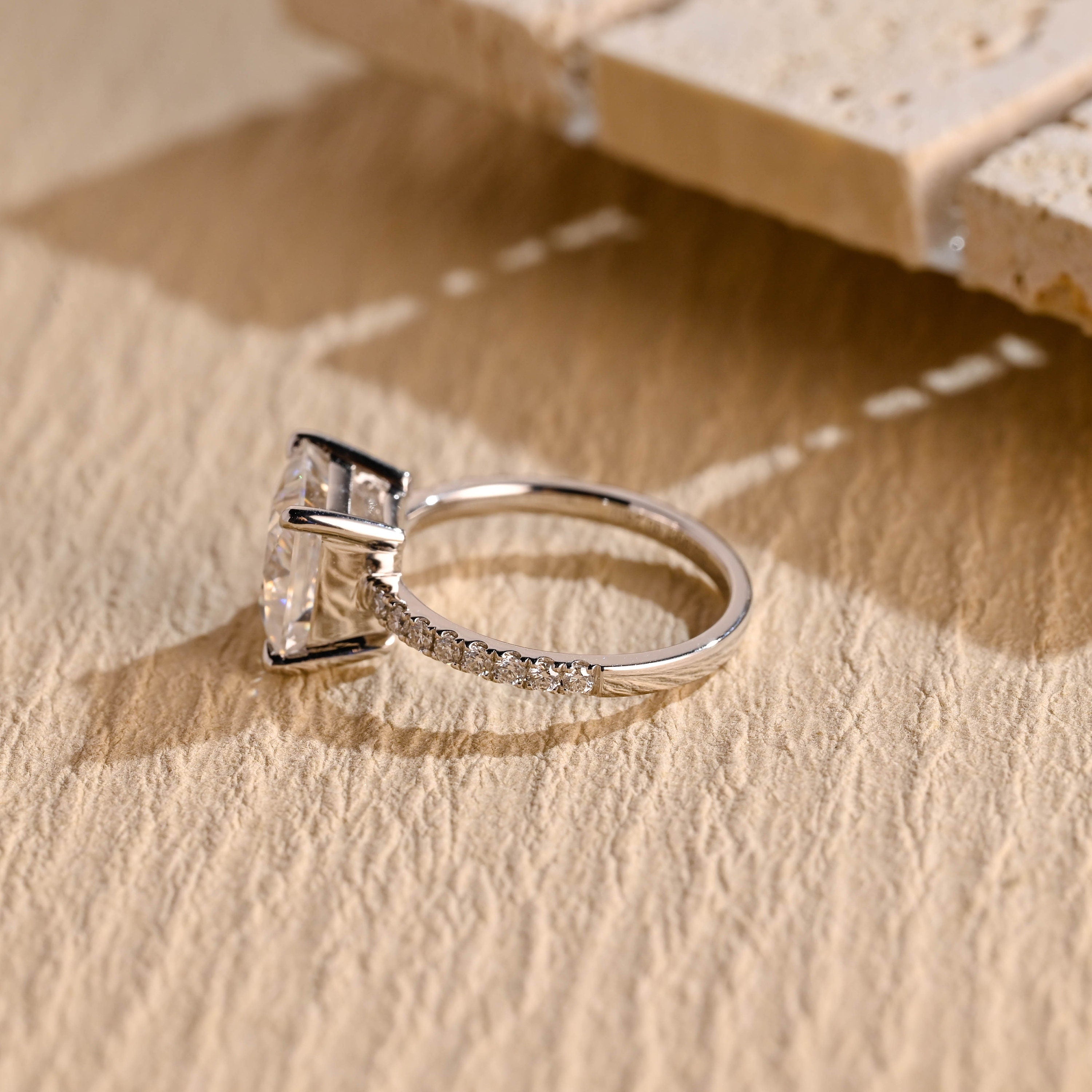 Princess Cut Moissanite Engagement Ring