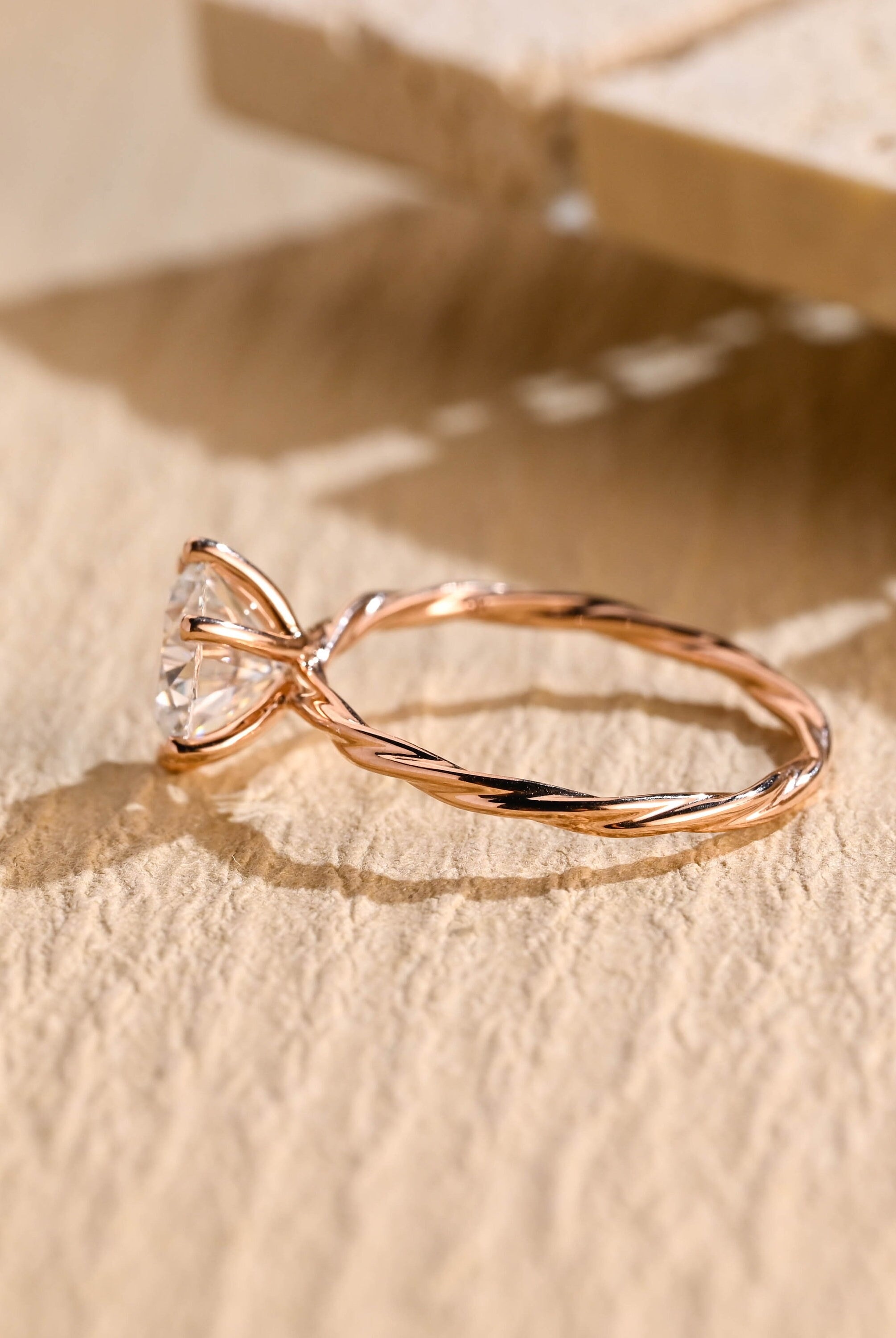 Round Cut Moissanite Engagement Ring