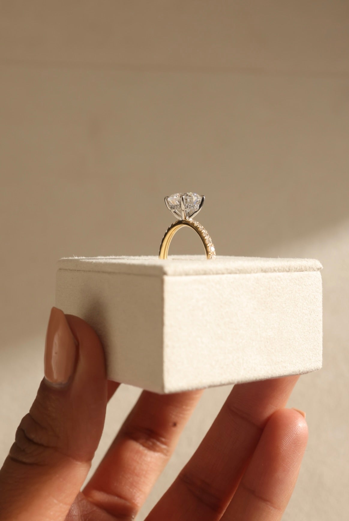 Diamond Pave Moissanite Engagement Ring