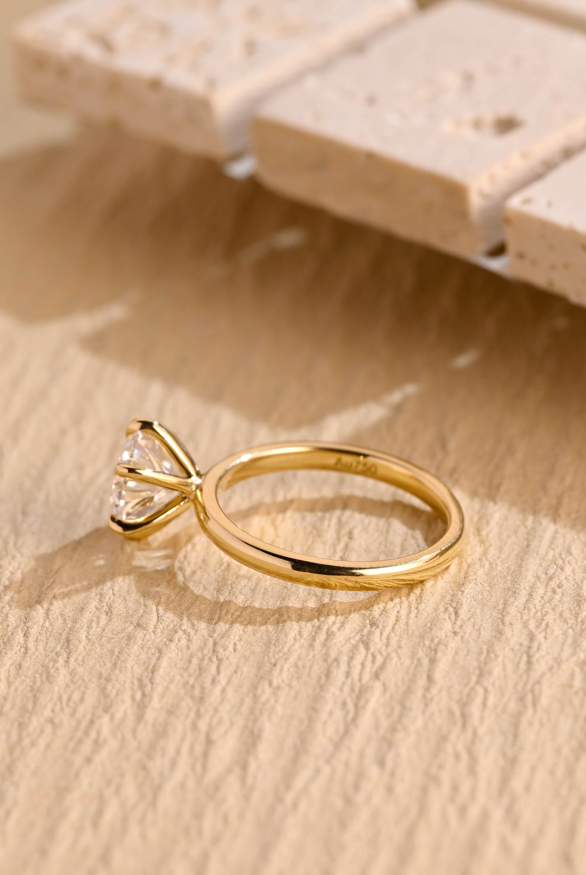 Round Solitaire Moissanite Ring