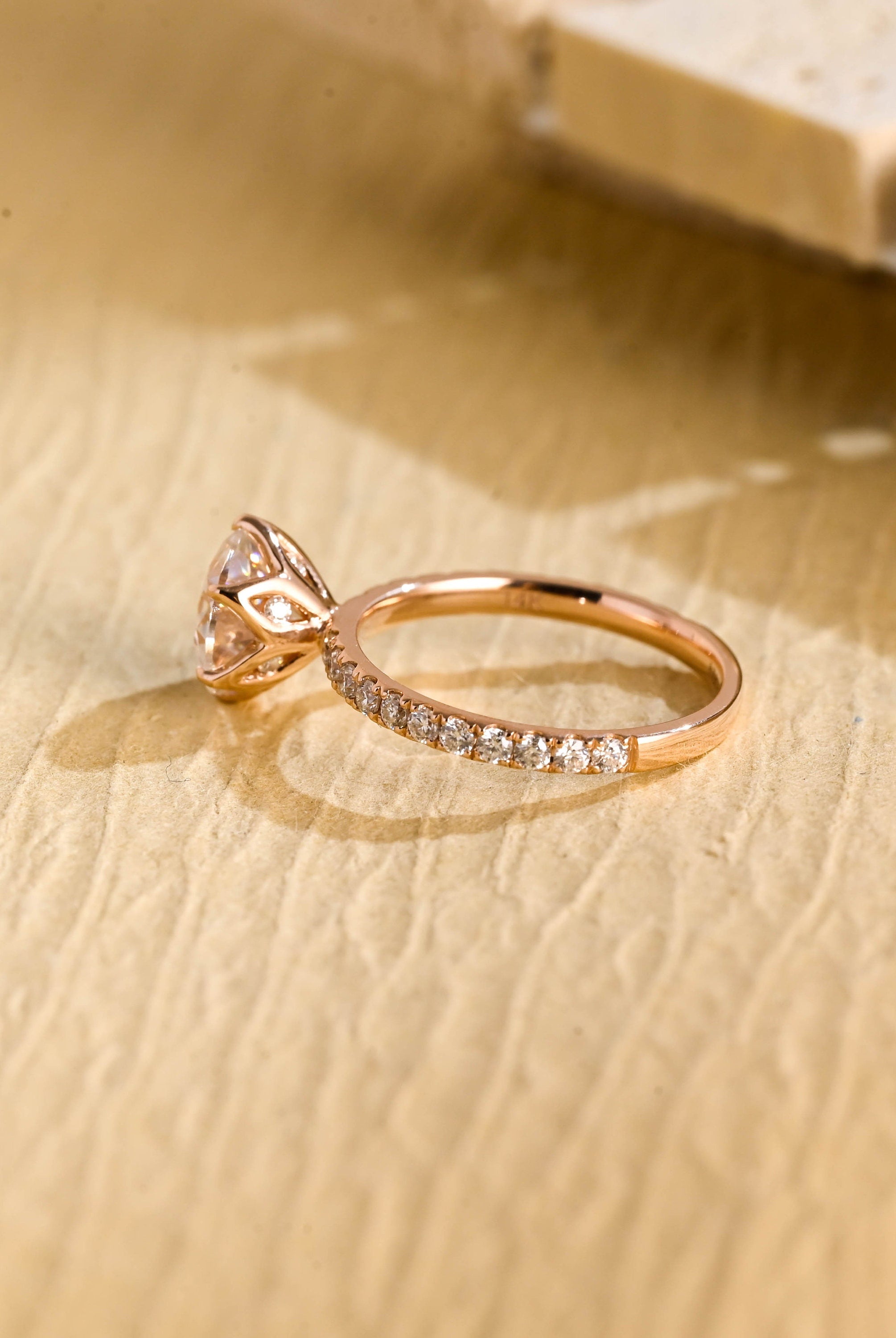 Pave Moissanite Engagement Ring