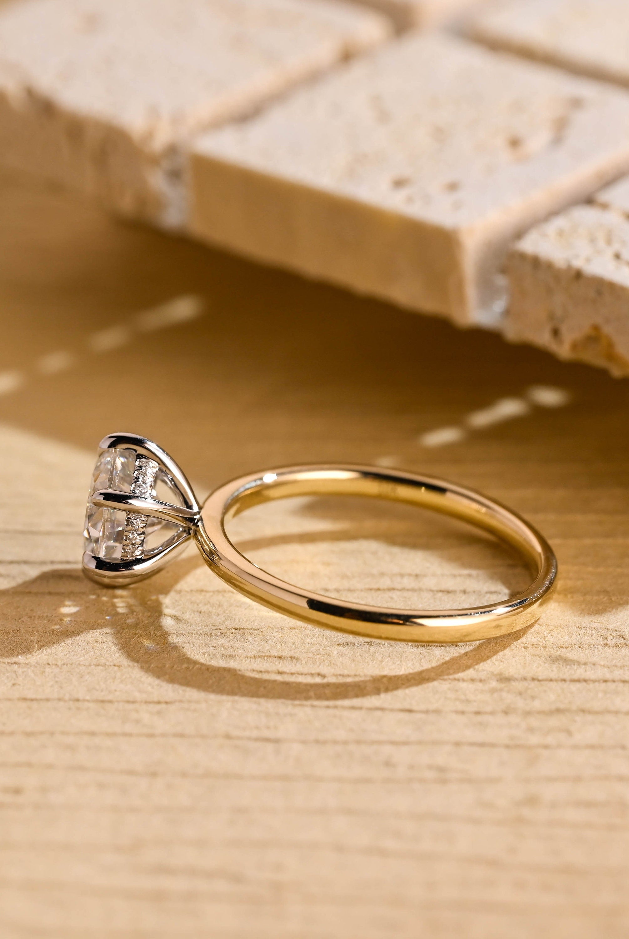 Hidden Halo Solitaire Ring