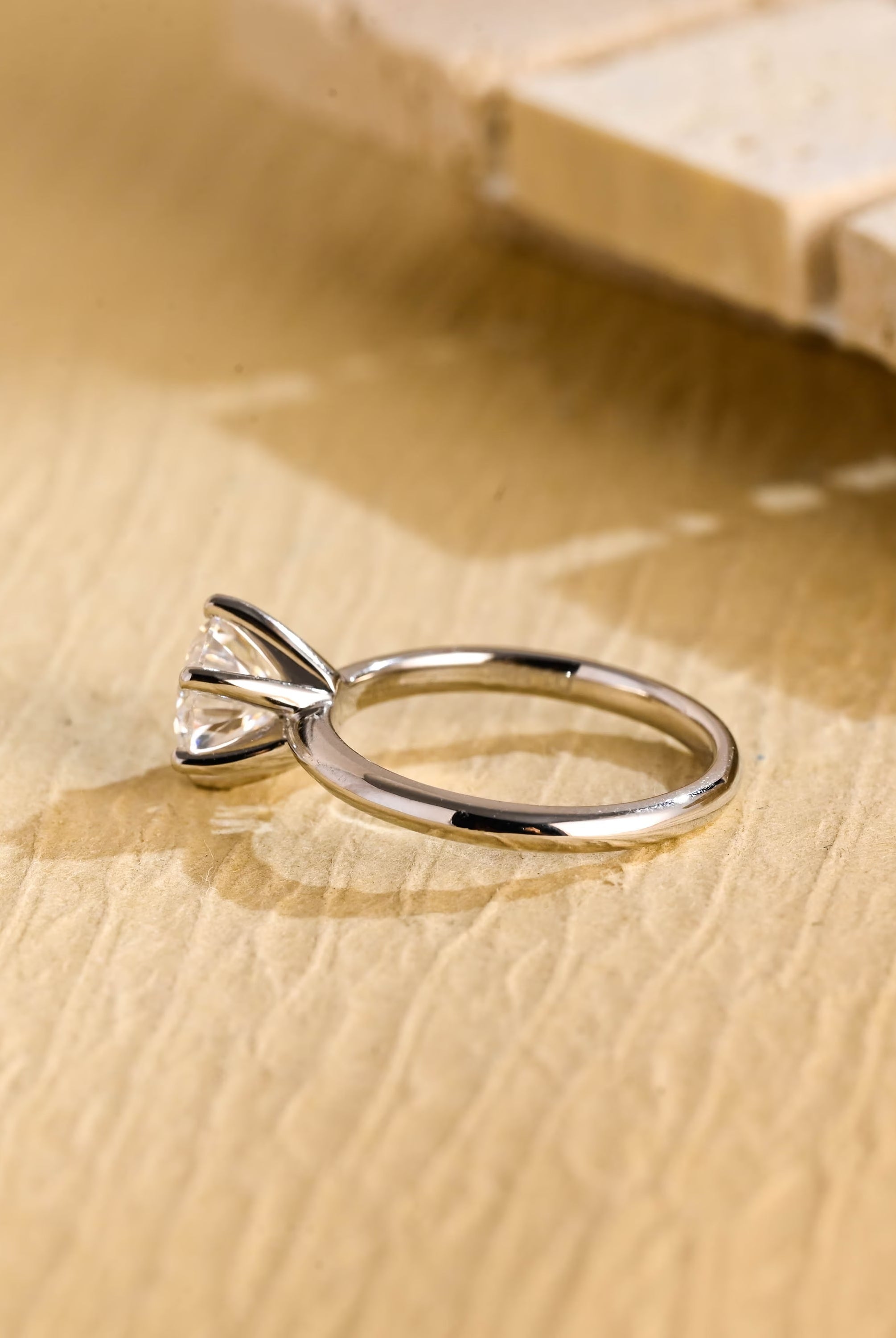 Round Solitaire Moissanite Ring