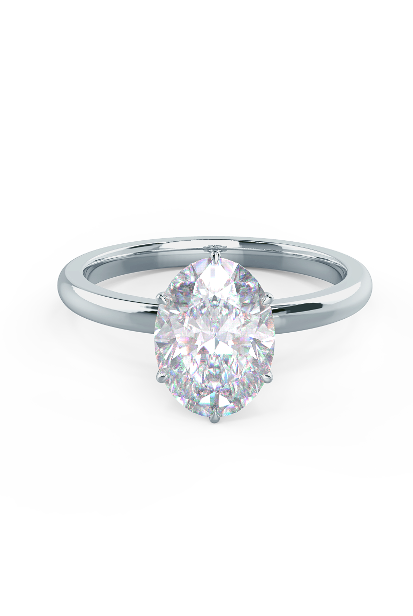 1.50ct Oval Six Prong Moissanite Diamond Solitaire Engagement Ring