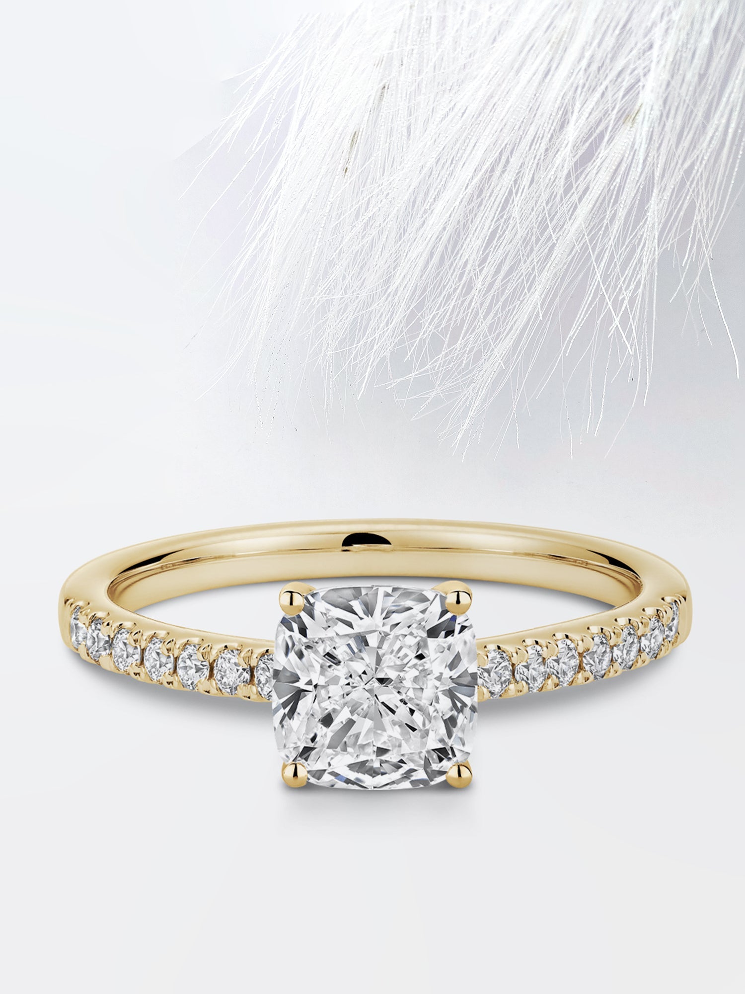 Cushion Diamond Pave Moissanite Engagement Ring For Women