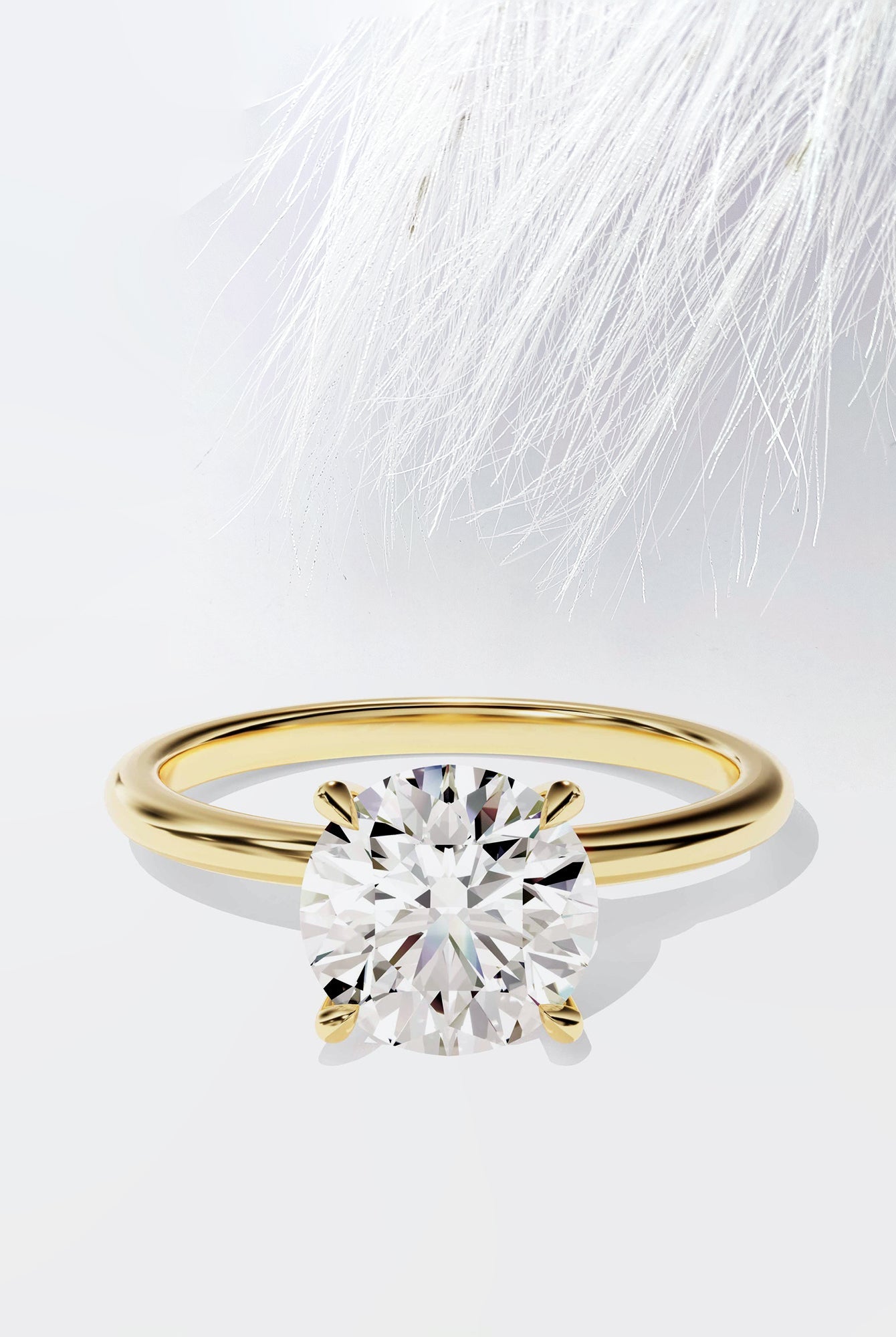 Round Cut Diamond Solitaire Moissanite Engagement Ring For Her