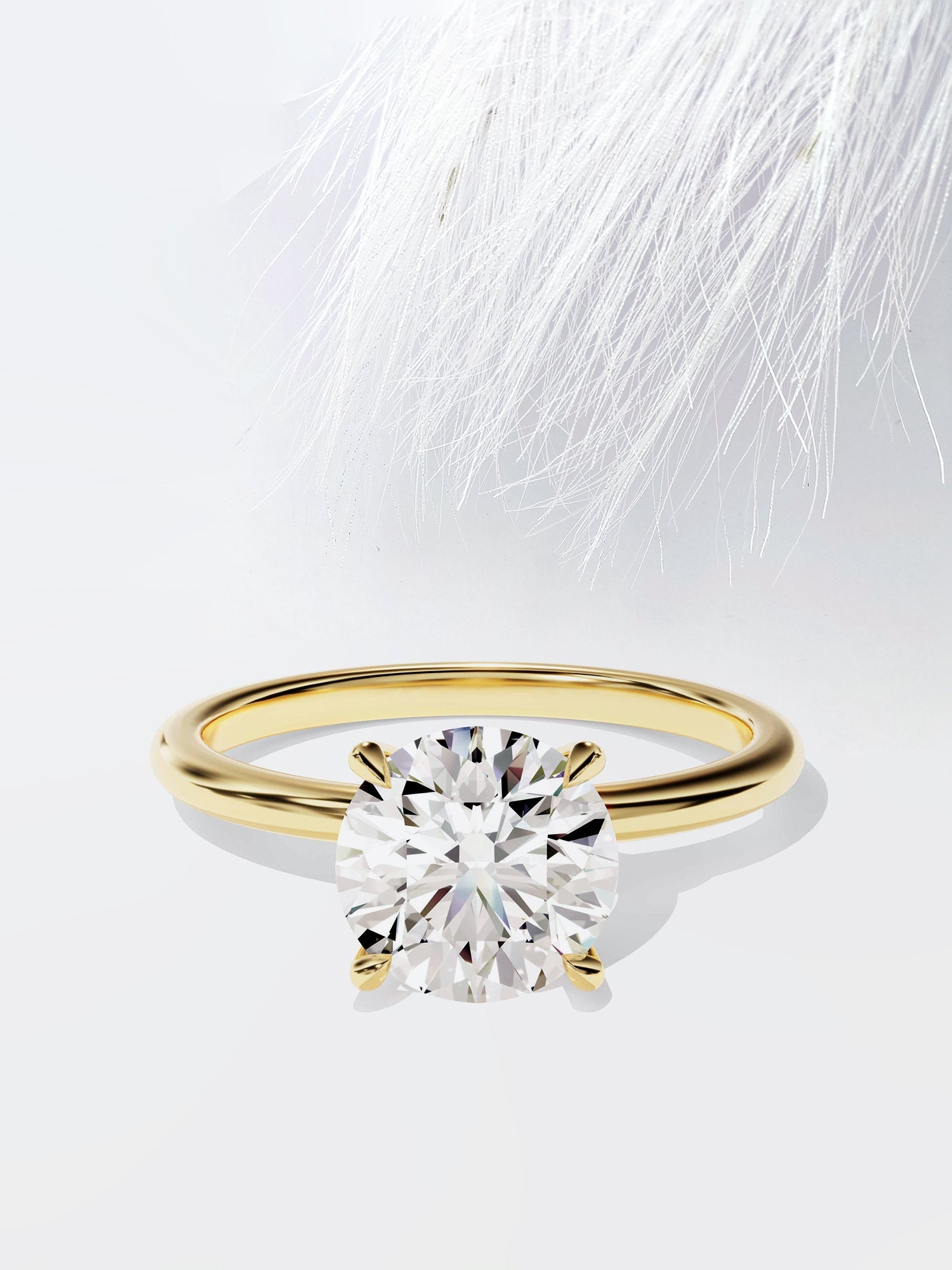 Round Cut Diamond Solitaire Moissanite Engagement Ring For Her