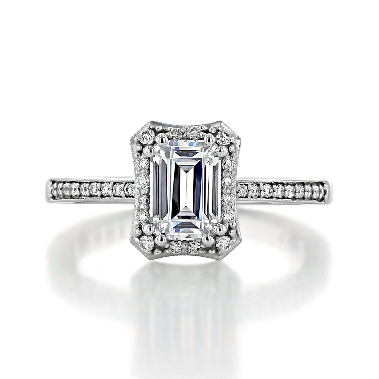 Moissanite wedding set with bundle discount