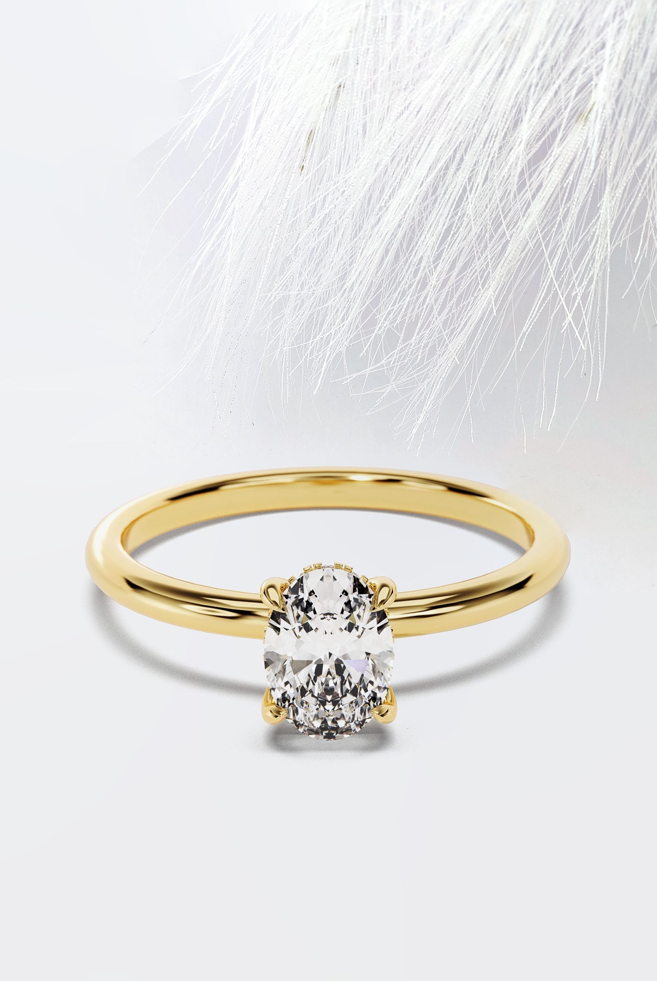 Oval Cut Moissanite Hidden Halo Diamond Engagement Ring For Women