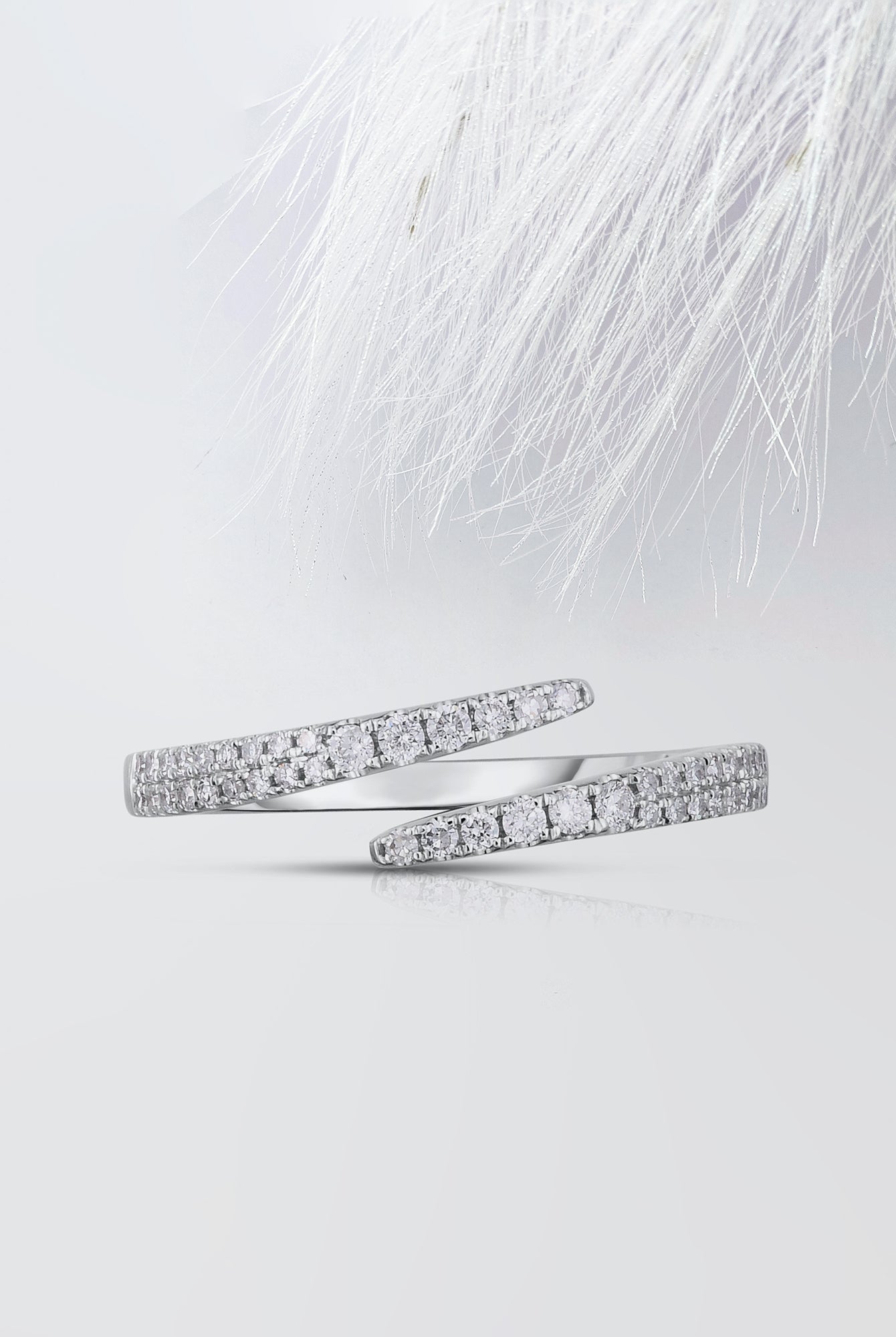 1.70mm Round Cut Moissanite Open Diamond Wrap Wedding Band