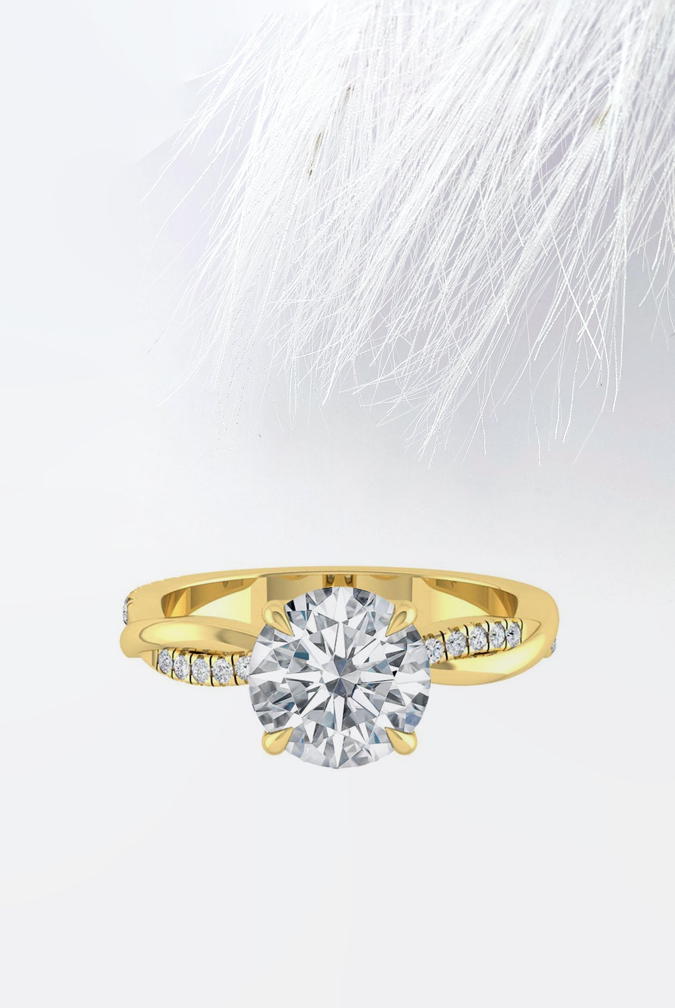 Round Cut Diamond Infinity Moissanite Engagement Ring For Her