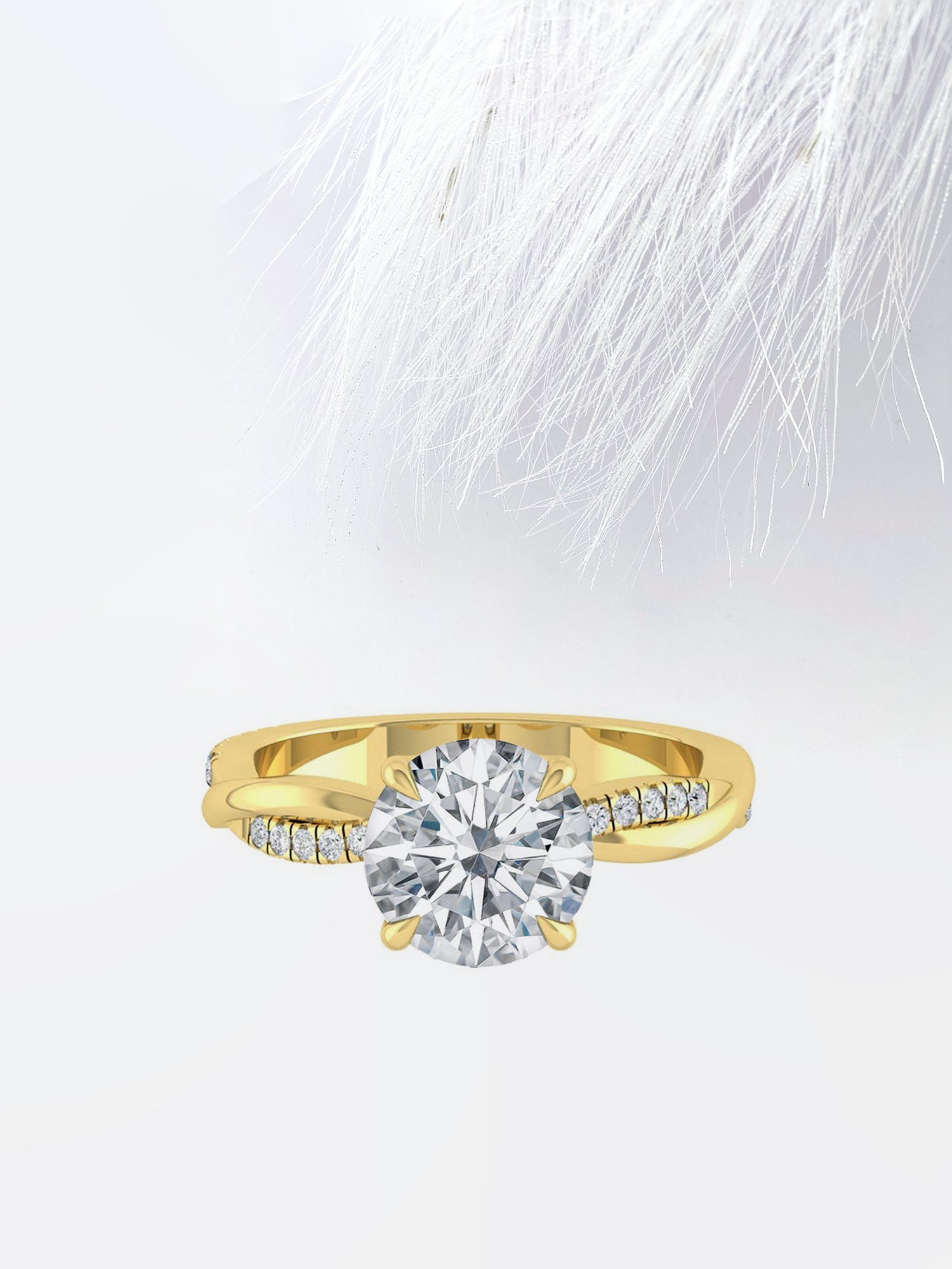 Round Cut Diamond Infinity Moissanite Engagement Ring For Her