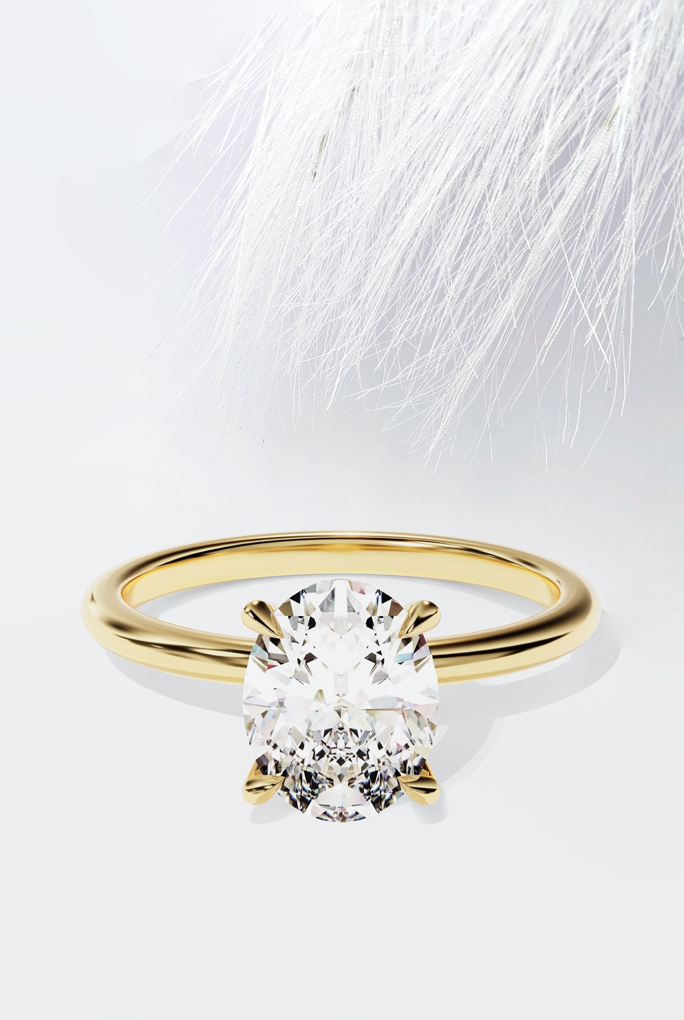 Oval Cut Moissanite Solitaire Diamond Engagement Ring For Her
