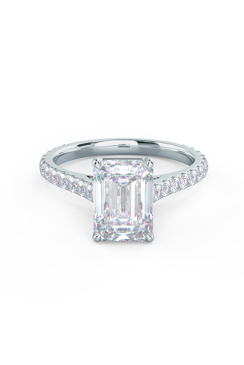 Moissanite diamond emerald cut pendant necklace discounts