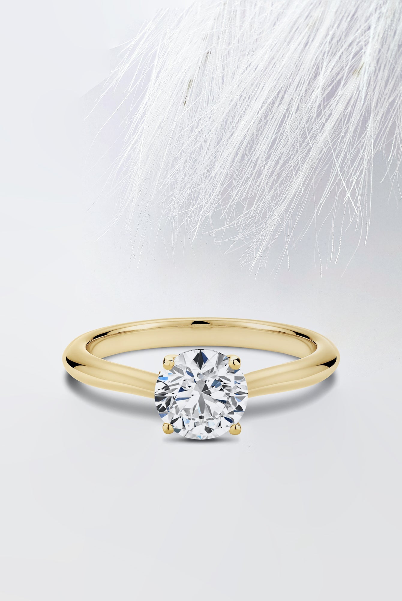 Round Cut Hidden Halo Diamond Moissanite Engagement Ring For Women