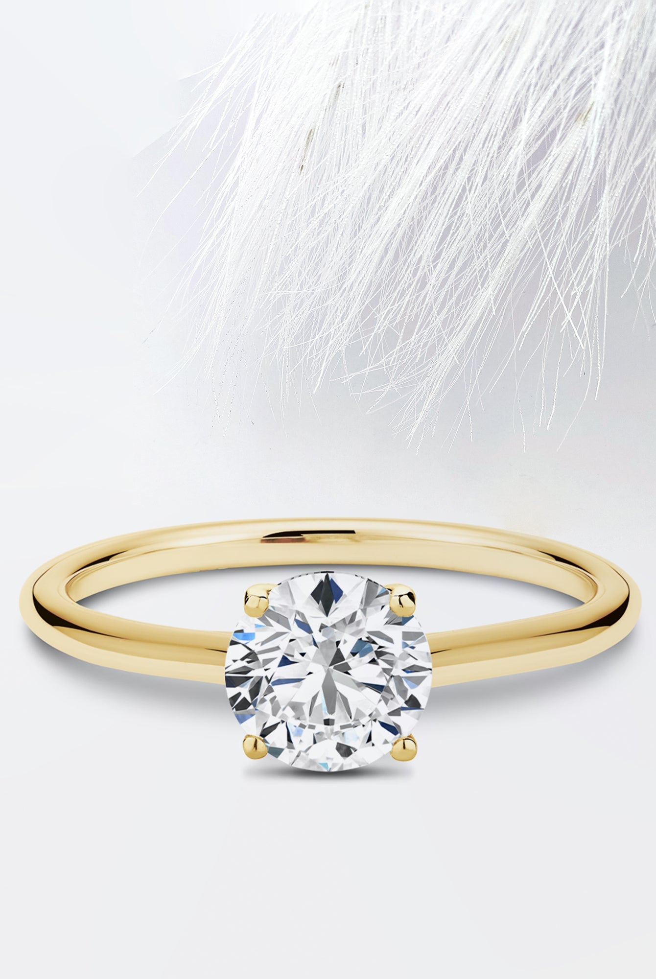 Round Diamond Cathedral Moissanite Engagement Ring For Women