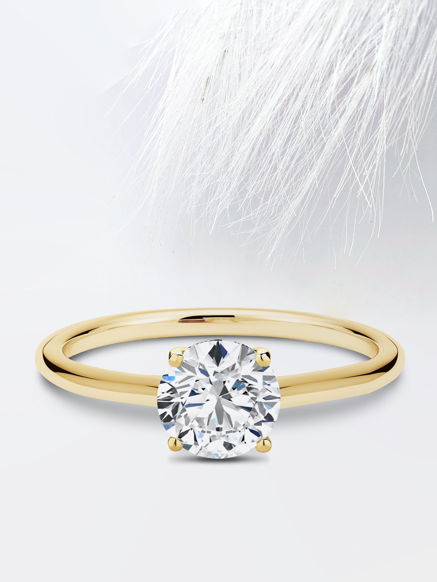 Round Diamond Cathedral Moissanite Engagement Ring For Women