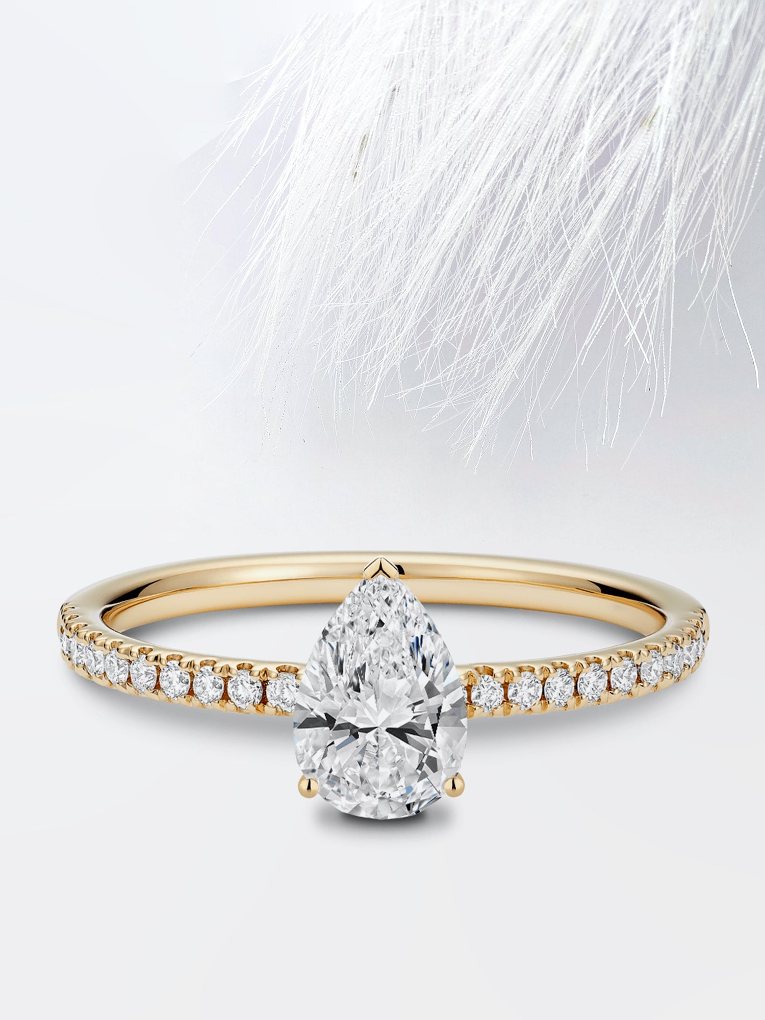 Pear Diamond Pave Moissanite Engagement Ring For Women