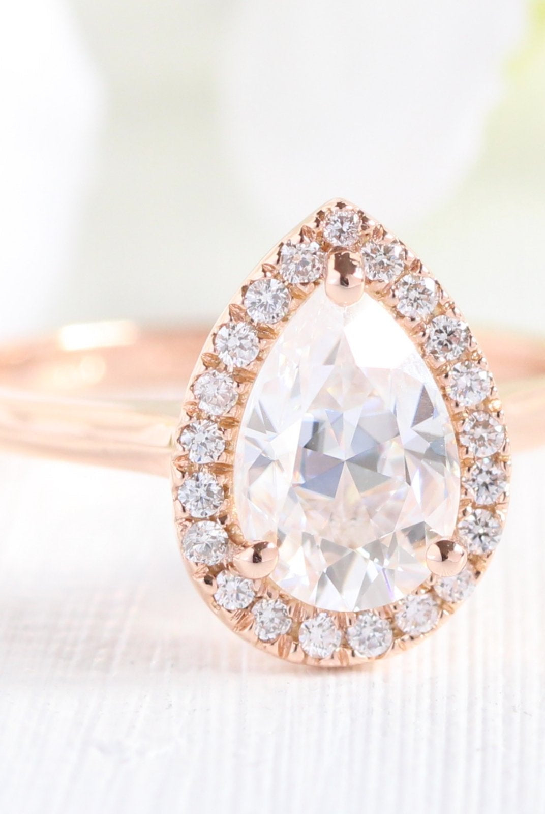 Moissanite wedding jewelry for winter wedding