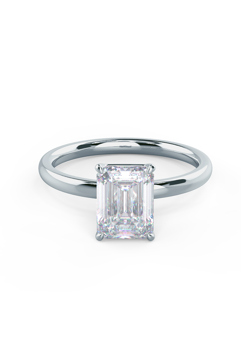 2.75ct Emerald Cut Moissanite Diamond Engagement Ring For Women With Solitaire Setting