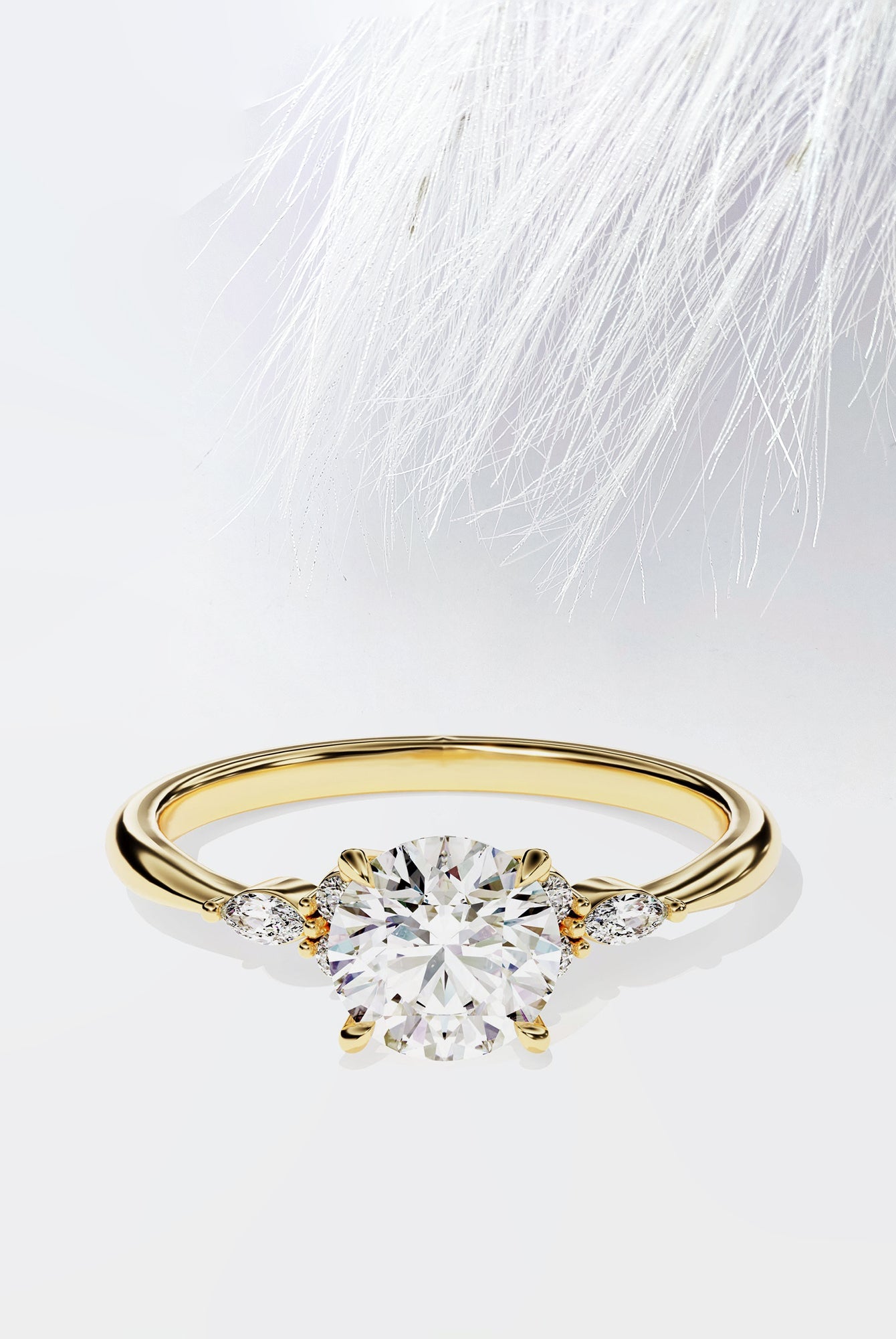Round Cut Moissanite Cluster Diamond Engagement Ring For Her