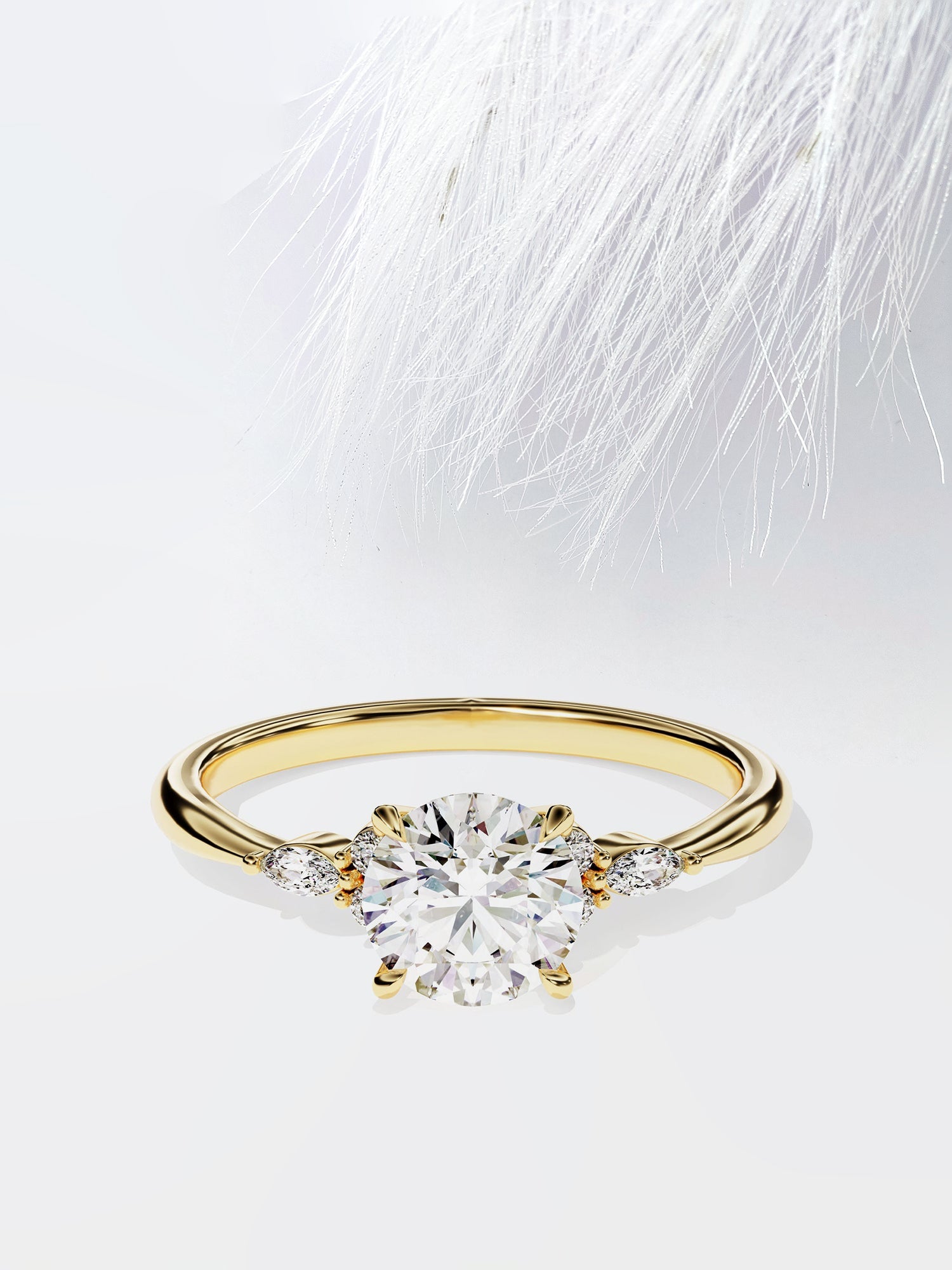 Round Cut Moissanite Cluster Diamond Engagement Ring For Her