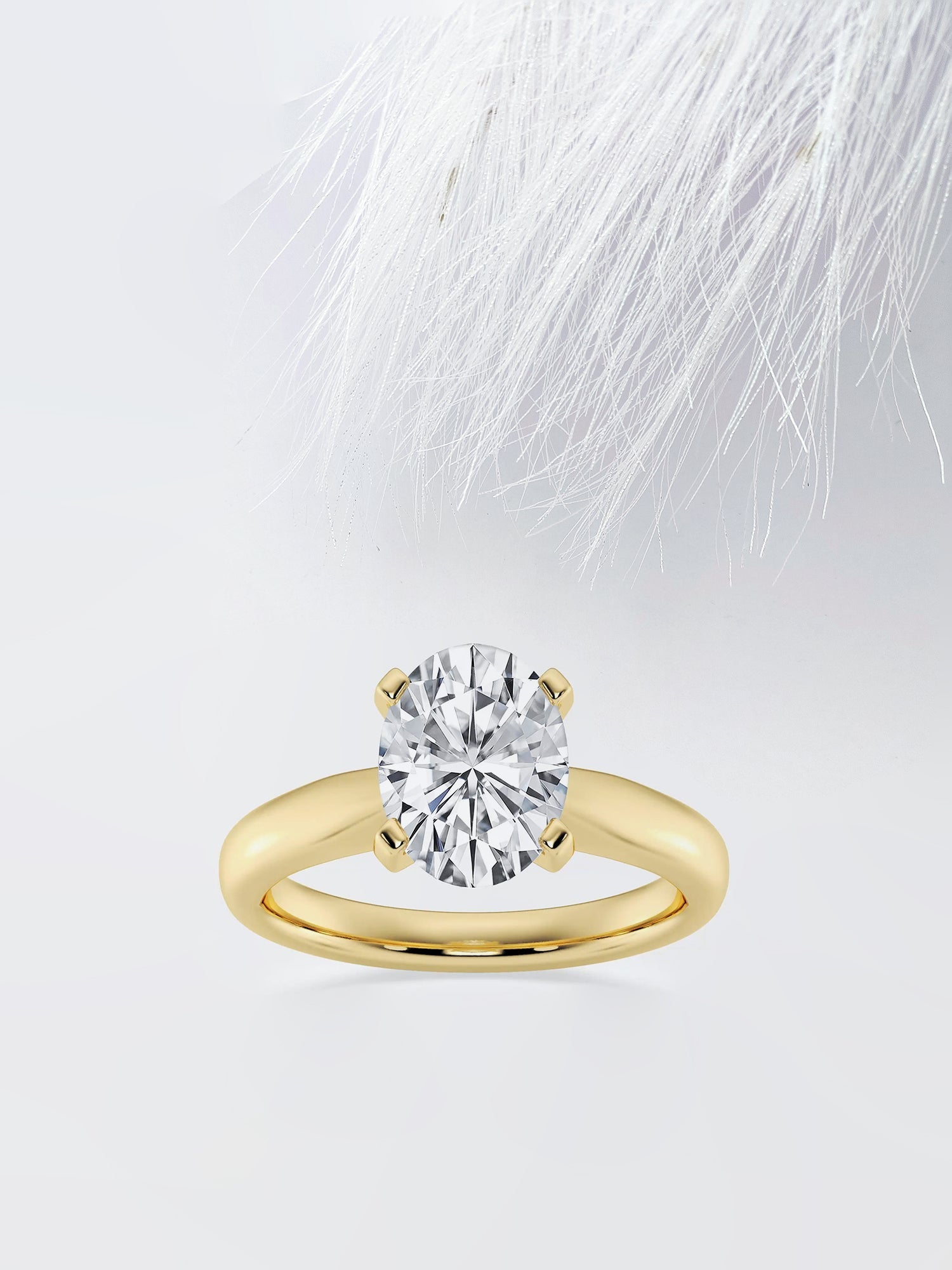 Oval Cut Cathedral Diamond Moissanite Engagement Ring For Women