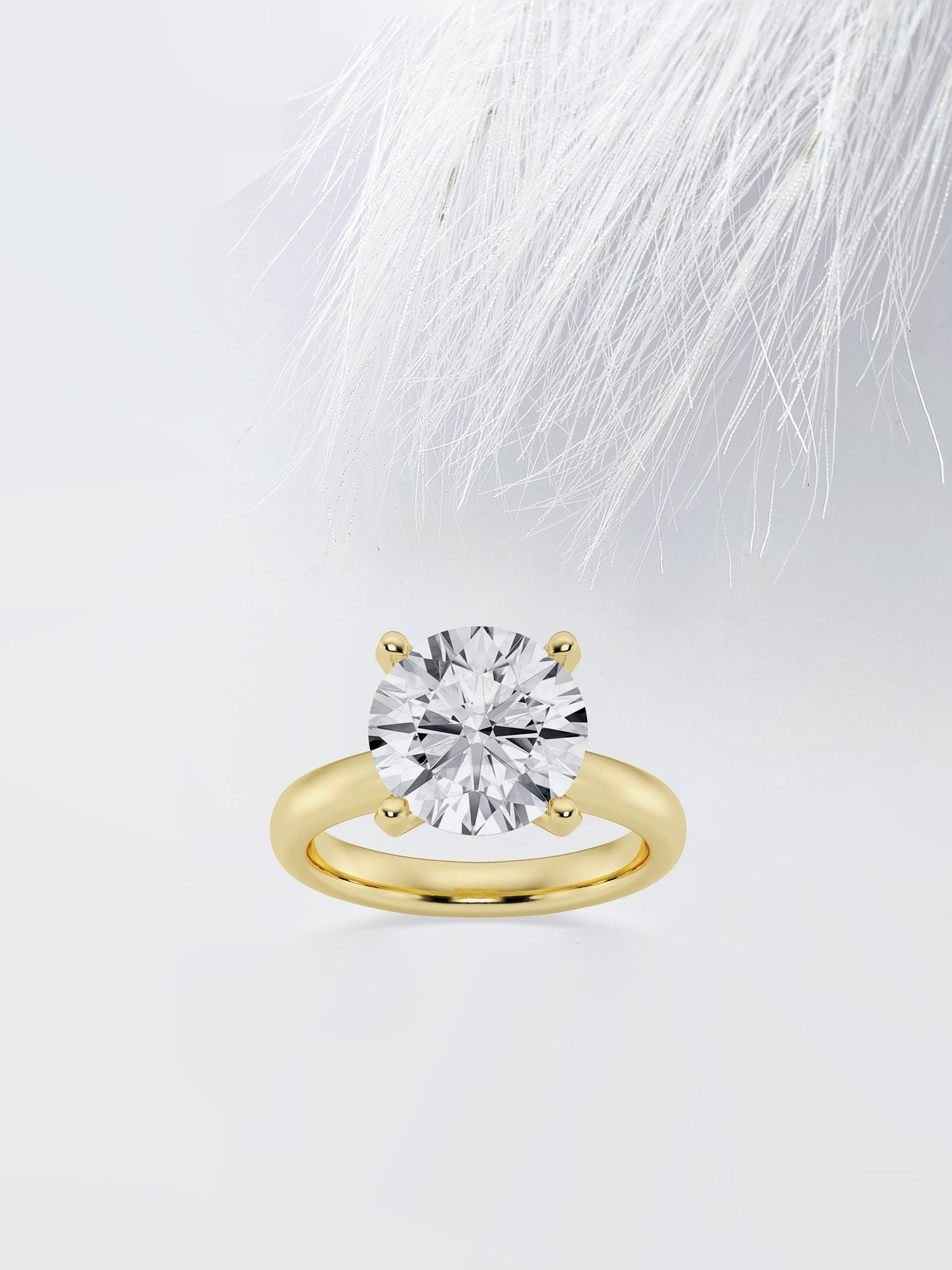 Round Cut Diamond Classic Solitaire Moissanite Engagement Ring For Her