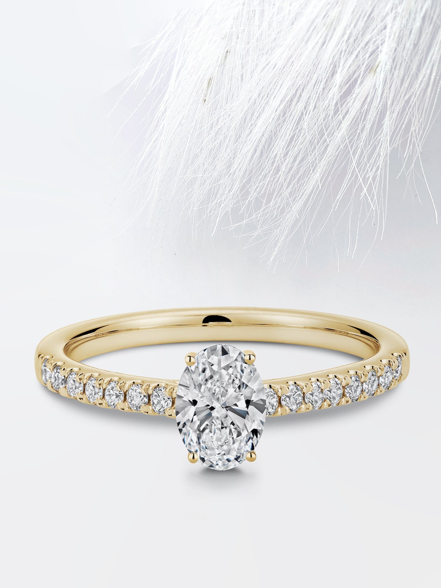 Oval Diamond Pave Moissanite Engagement Ring For Women