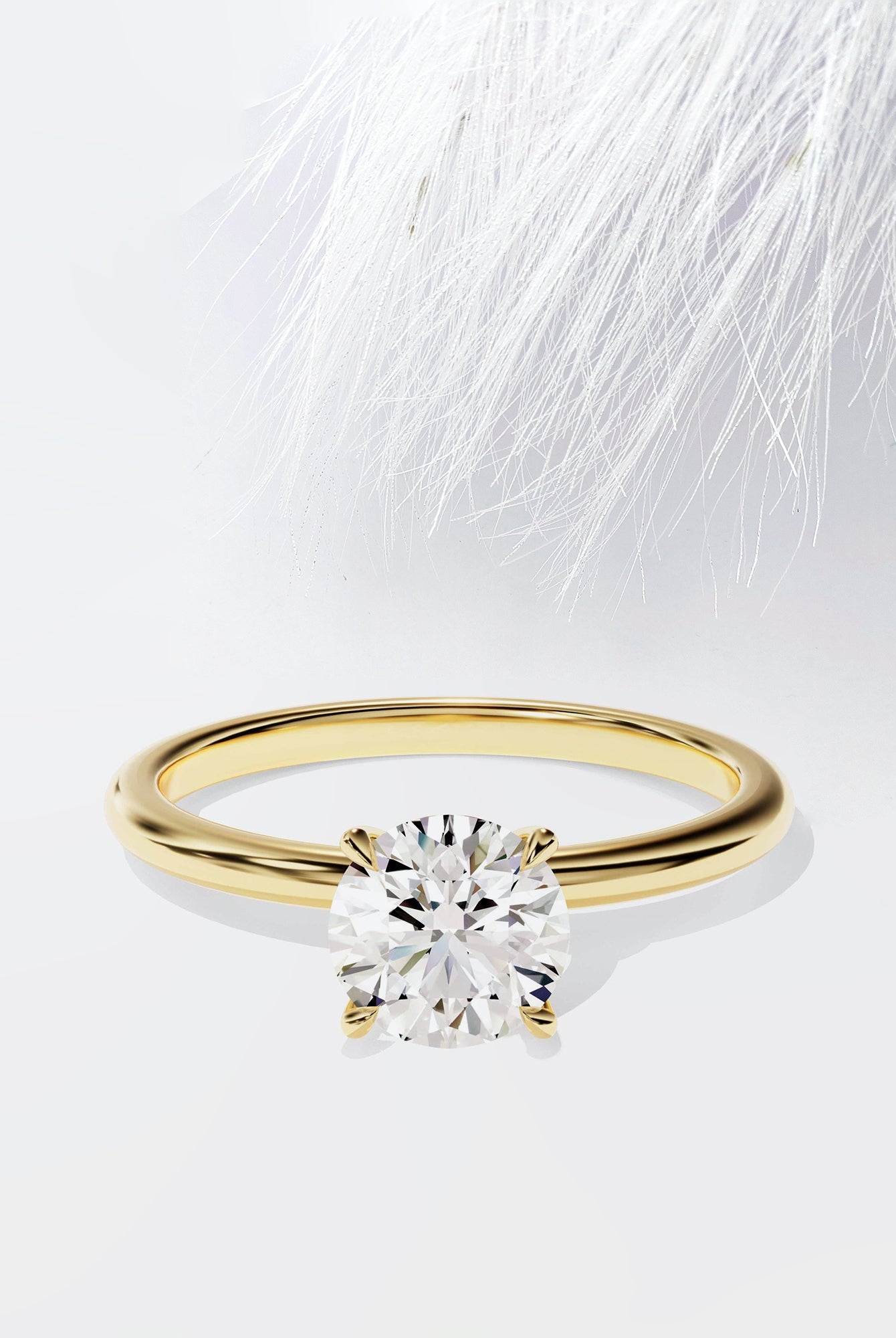 Round Cut Diamond Moissanite Solitaire Engagement Ring For Women