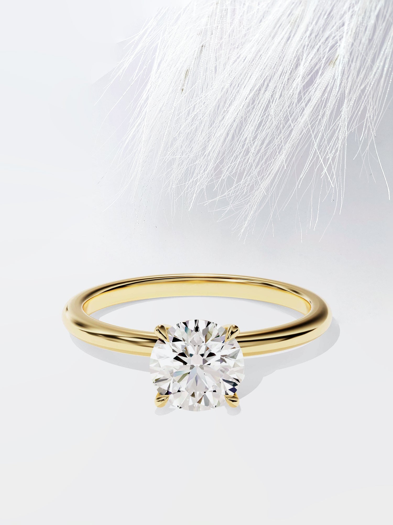 Round Cut Diamond Moissanite Solitaire Engagement Ring For Women