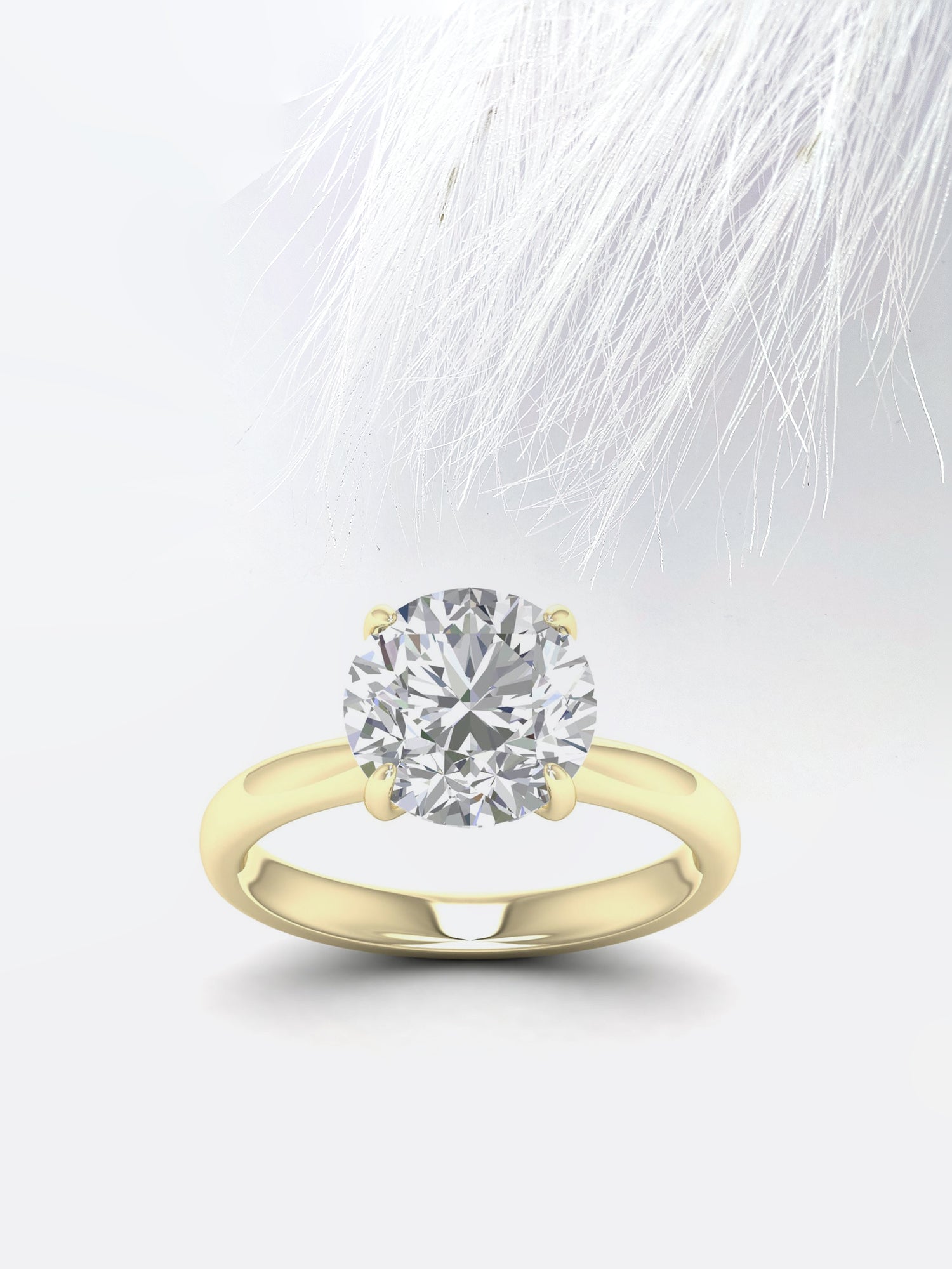 Round Cut Moissanite Cathedral Diamond Engagement Ring For Women