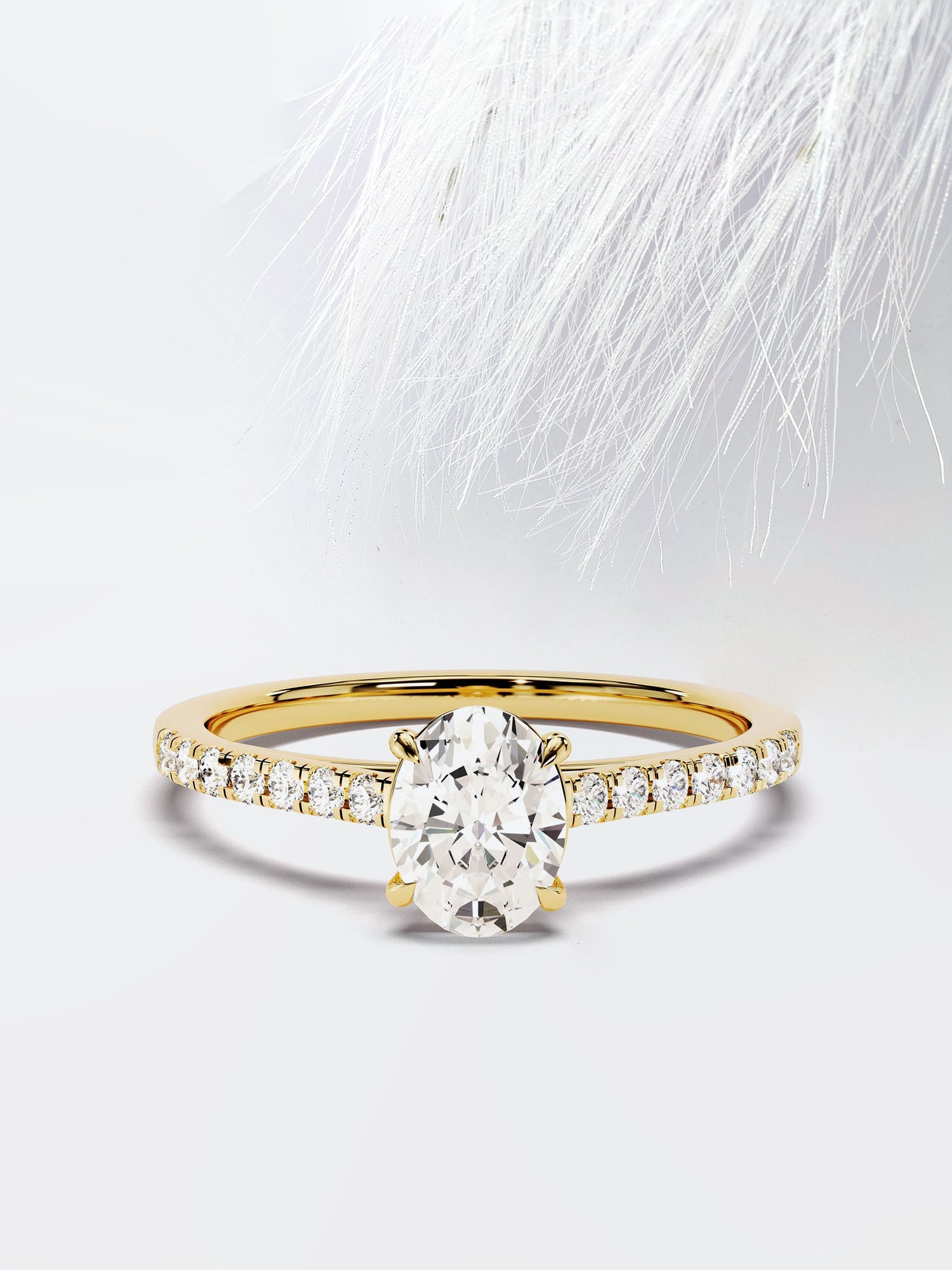 Oval Cut Diamond Moissanite Pave Engagement Ring For Women