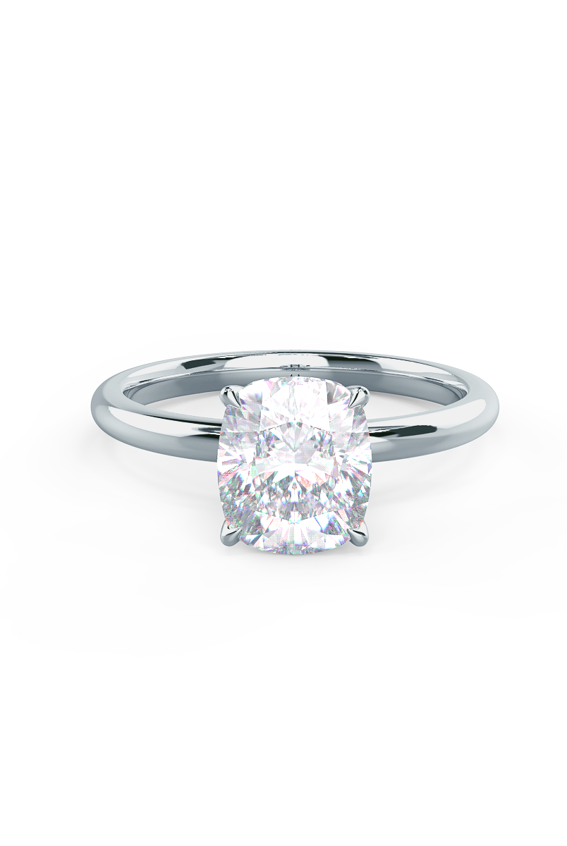 2.75ct Cushion Cut Moissanite Diamond Classic Solitare Engagement Ring