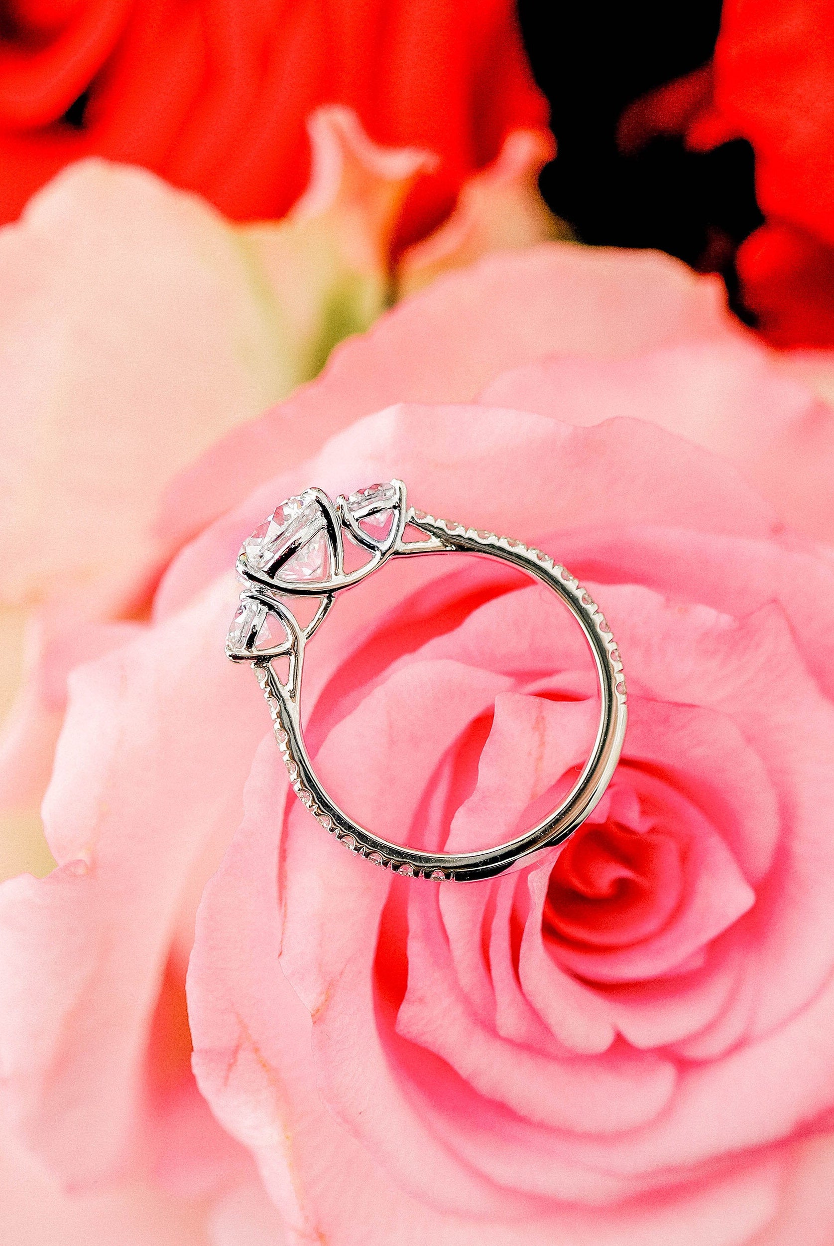 Pave Moissanite Engagement Ring