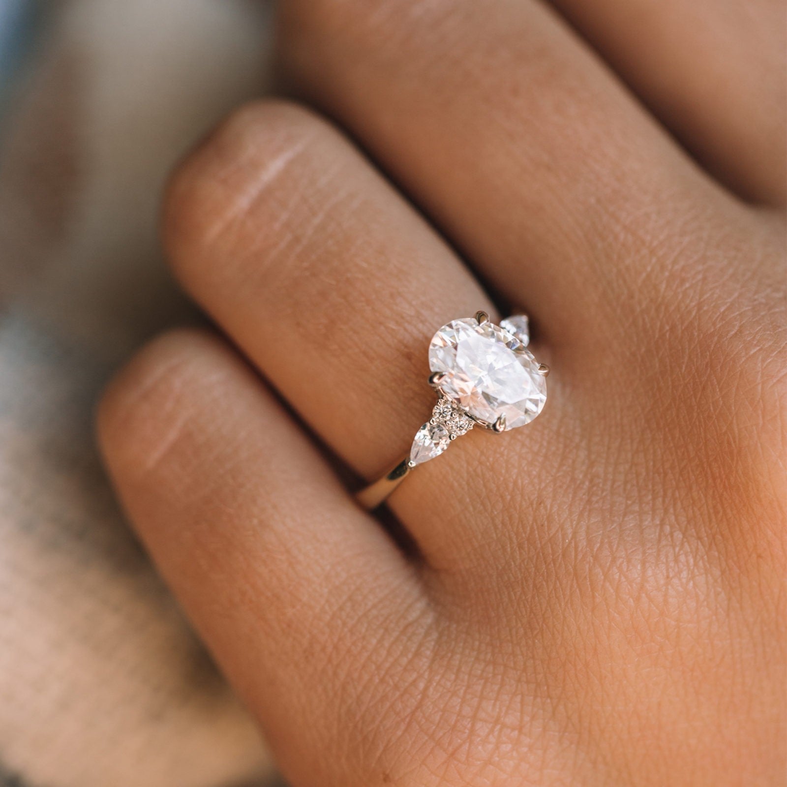 2.05ct Oval Moissanite Ring
