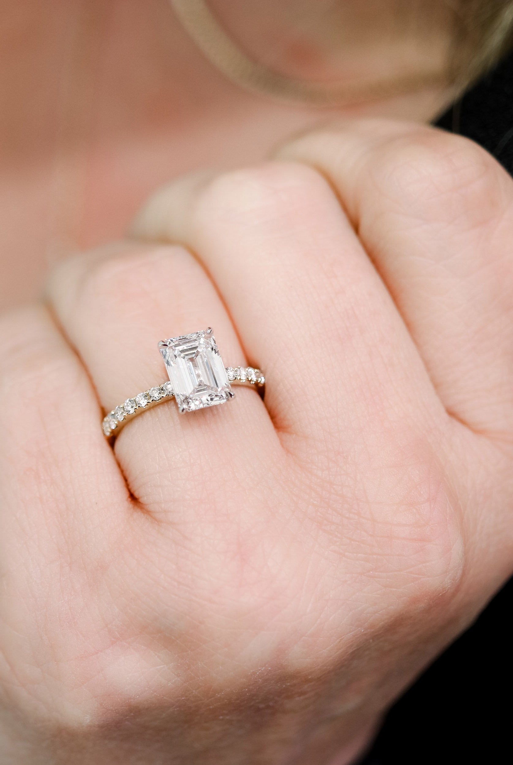 Emerald Cut Moissanite Ring