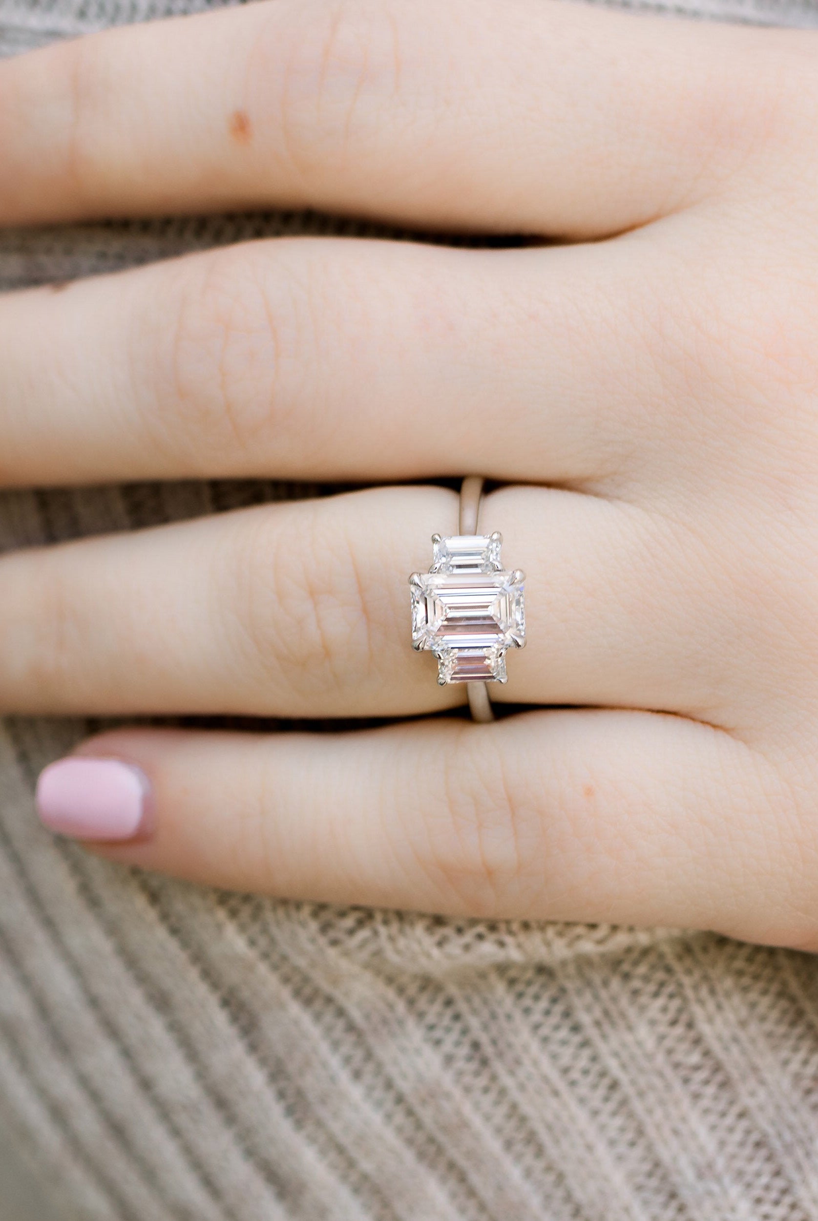 Emerald Cut Moissanite Ring