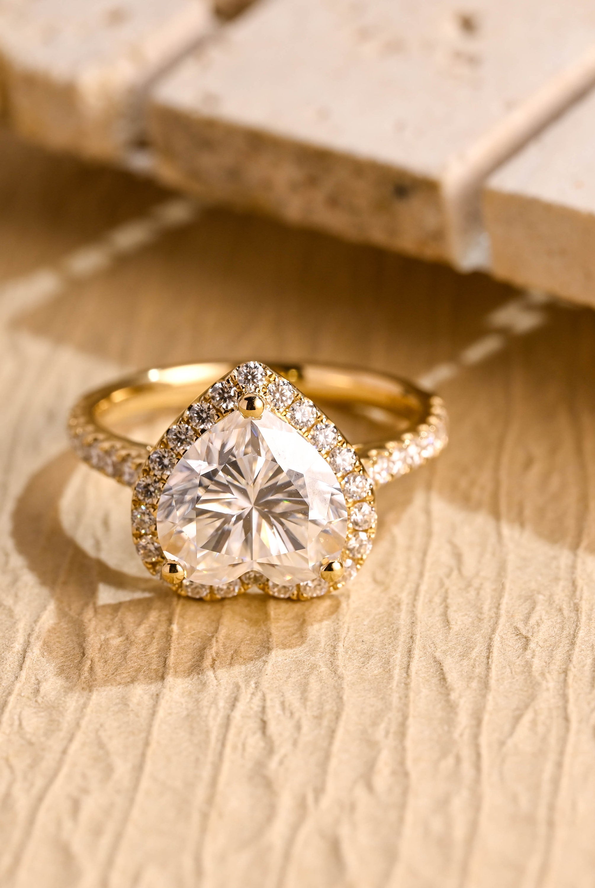 2 Carat Heart Cut Moissanite Ring