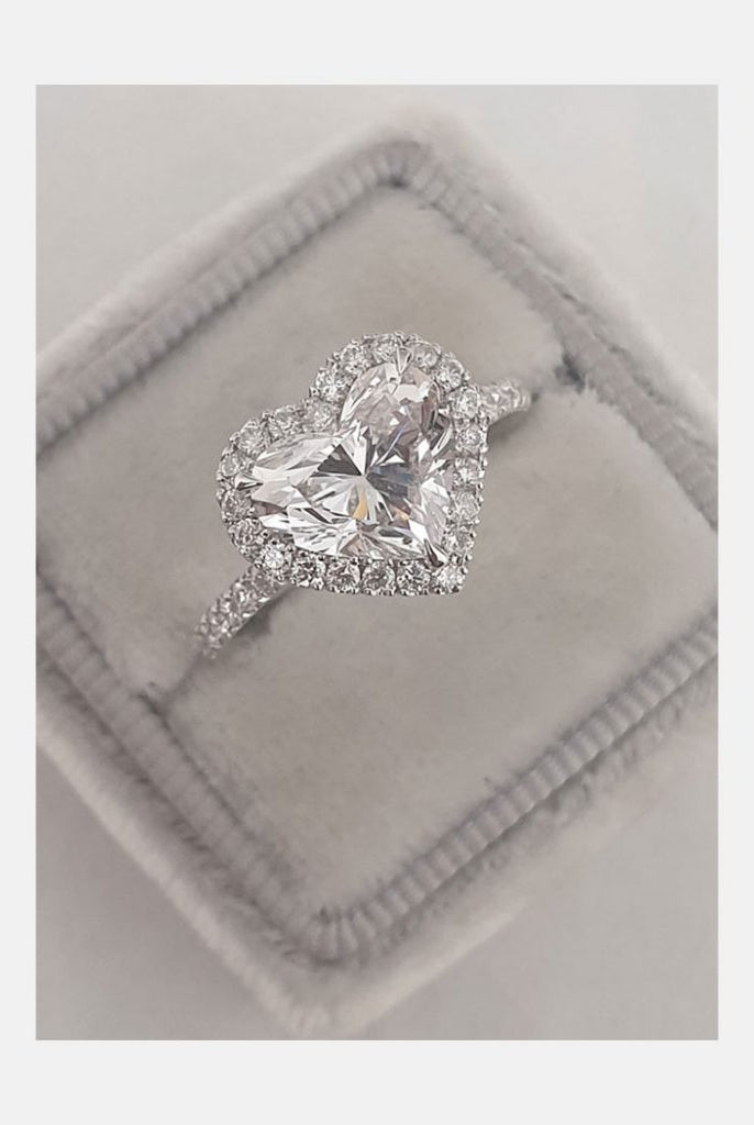 Heart Shaped Moissanite Engagement Ring