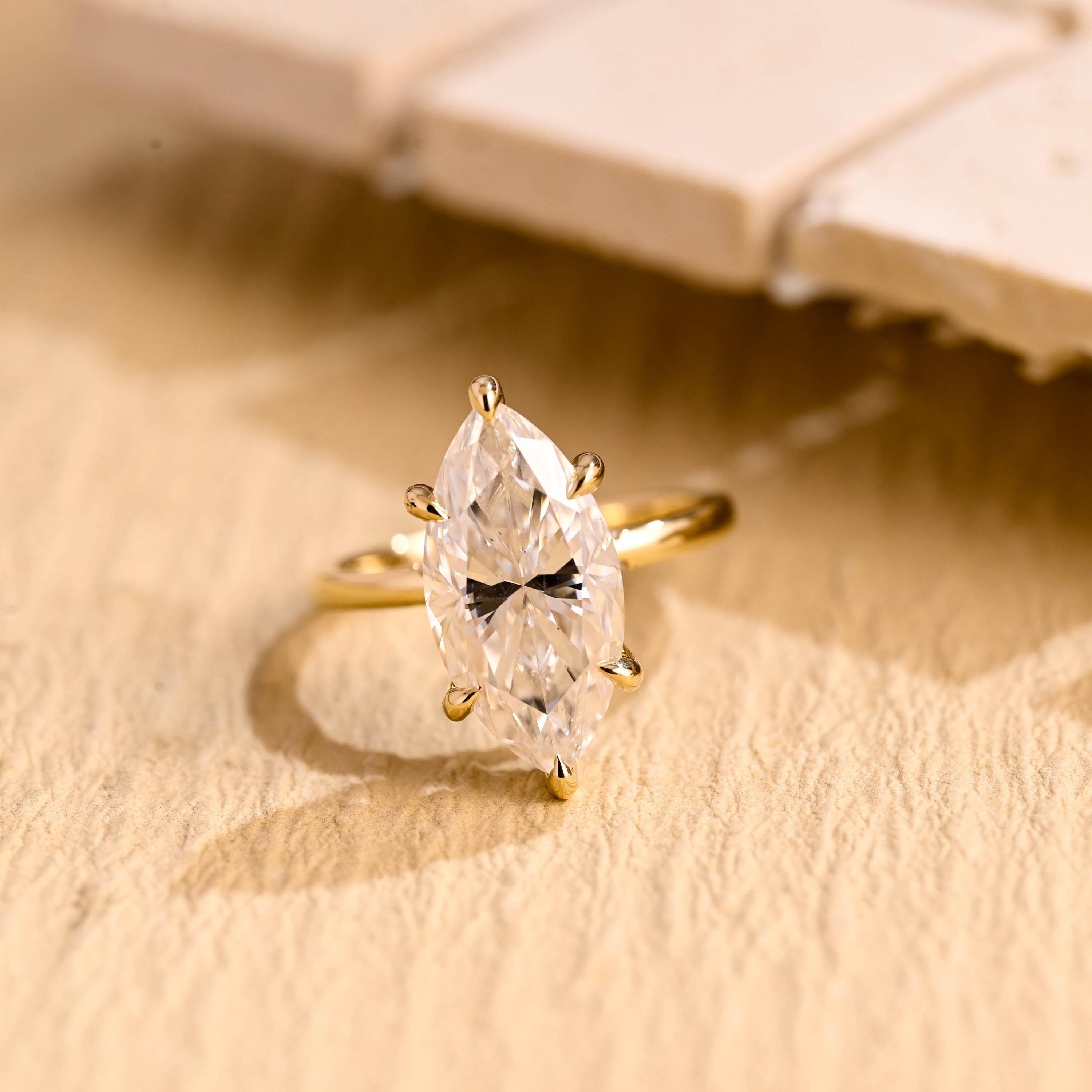 2 Carat Marquise Moissanite Ring