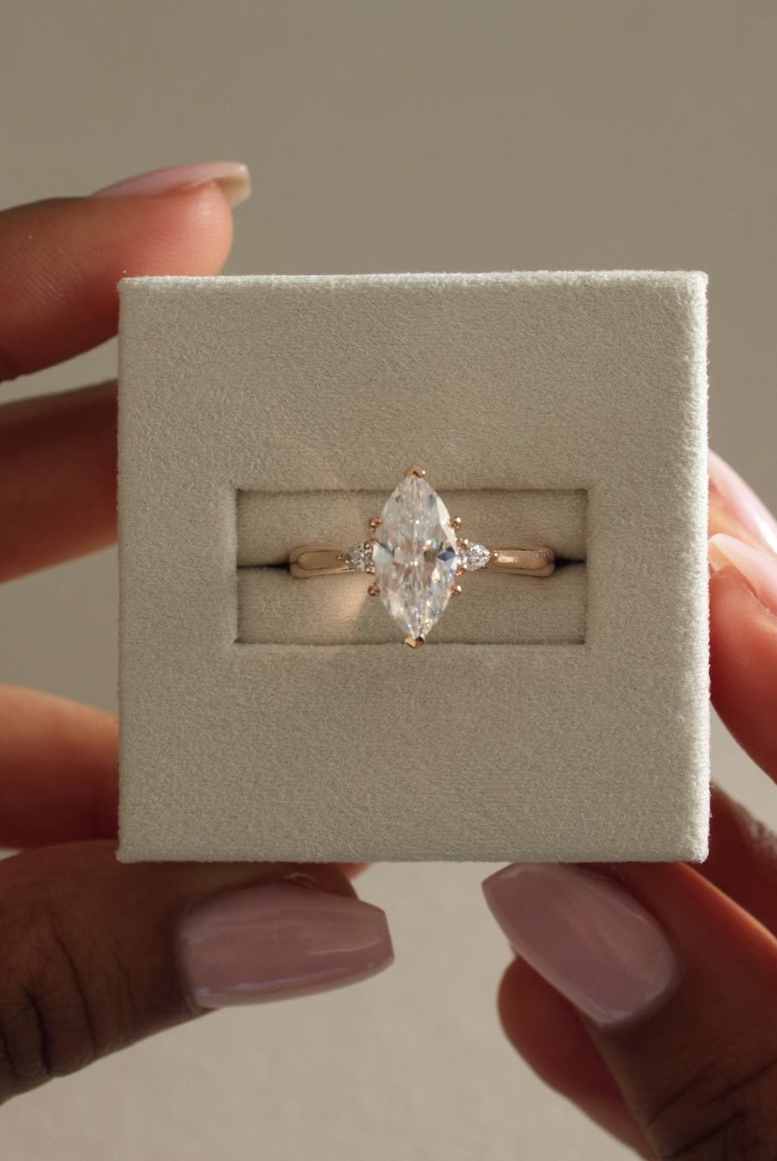 Marquise Moissanite Engagement Ring