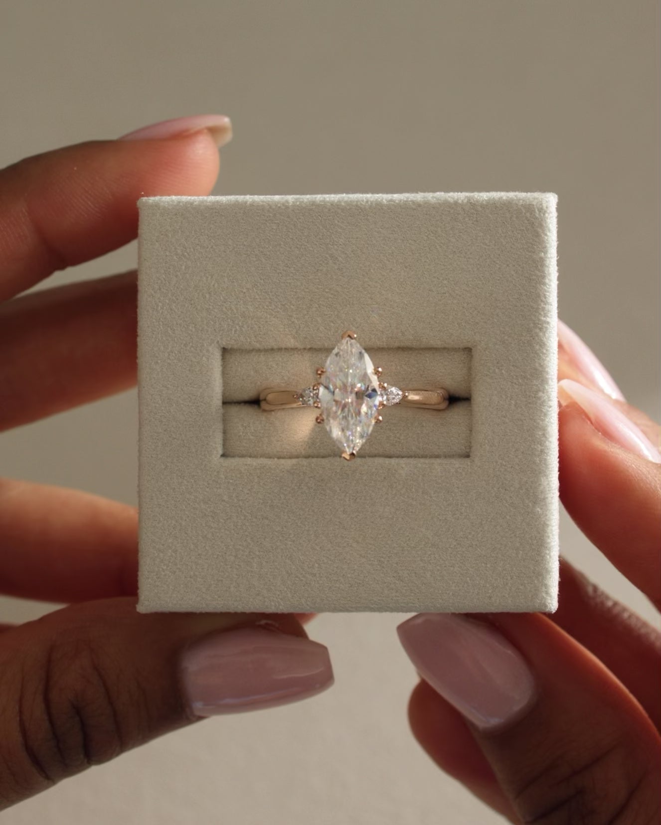 Marquise Moissanite Engagement Ring