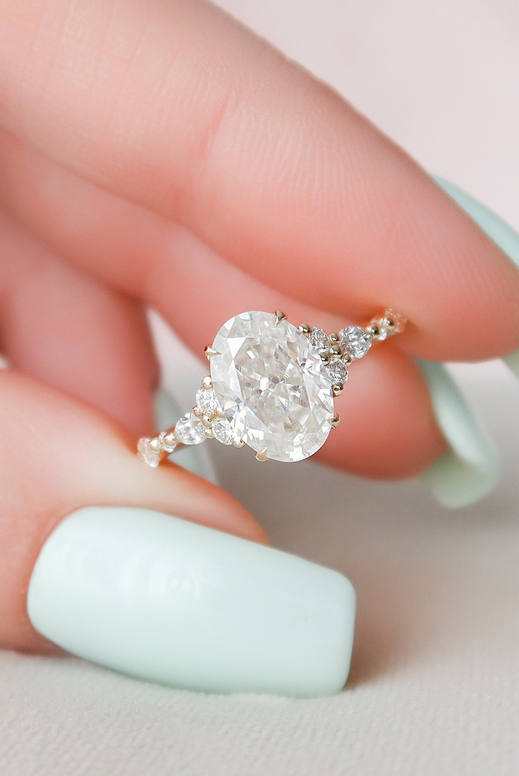 Oval Moissanite Engagement Ring