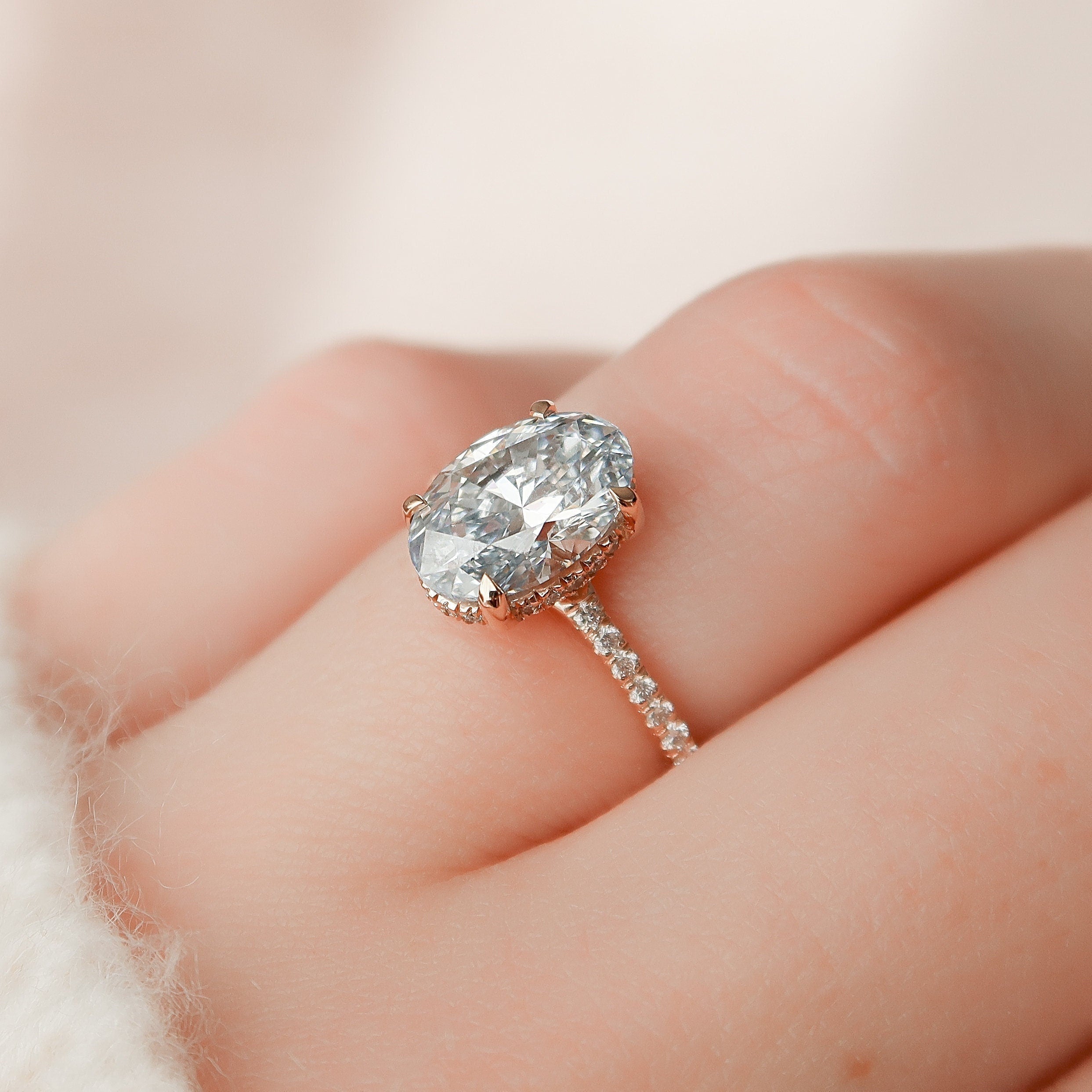 Pave Moissanite Engagement Ring