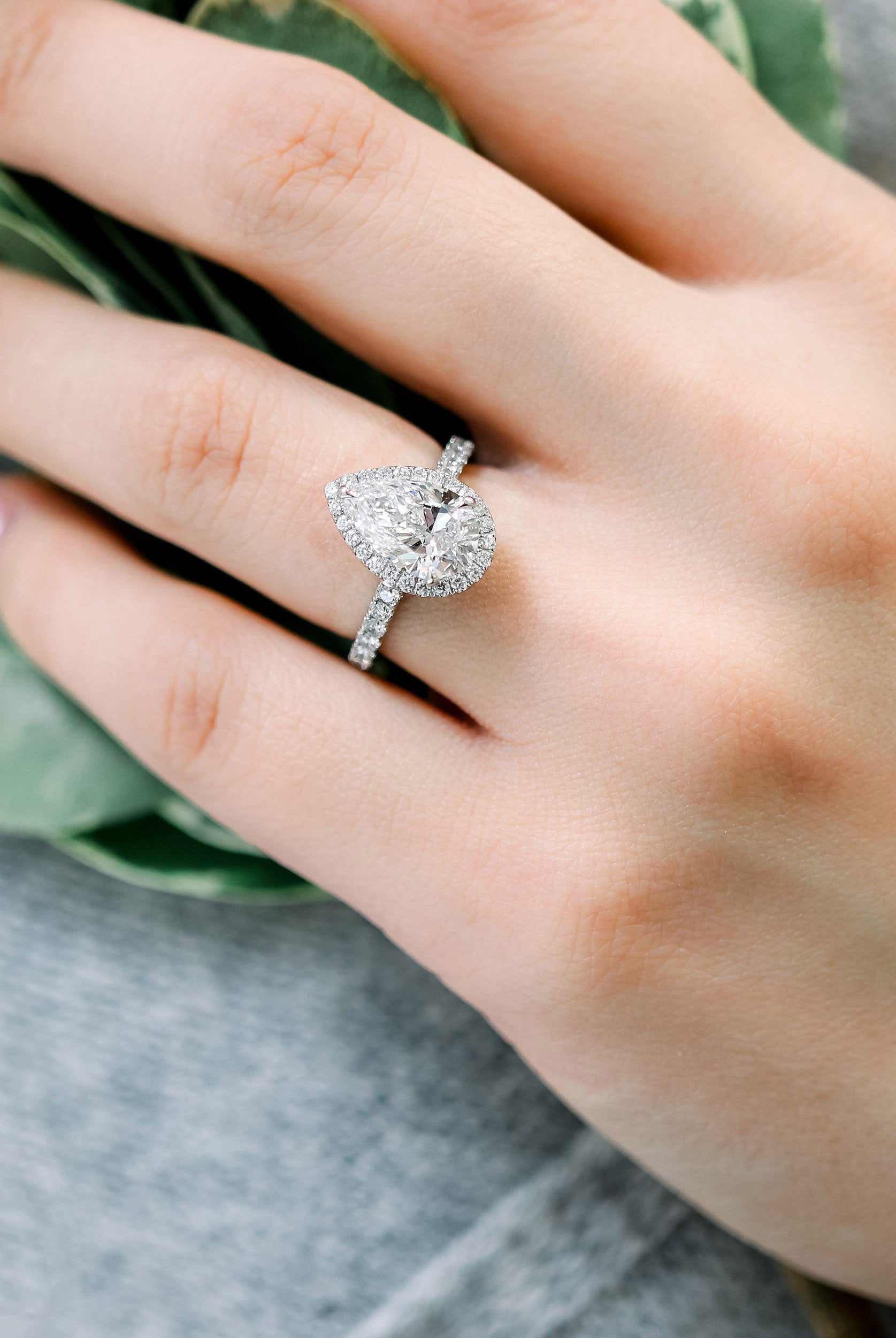Pear Cut Moissanite Ring