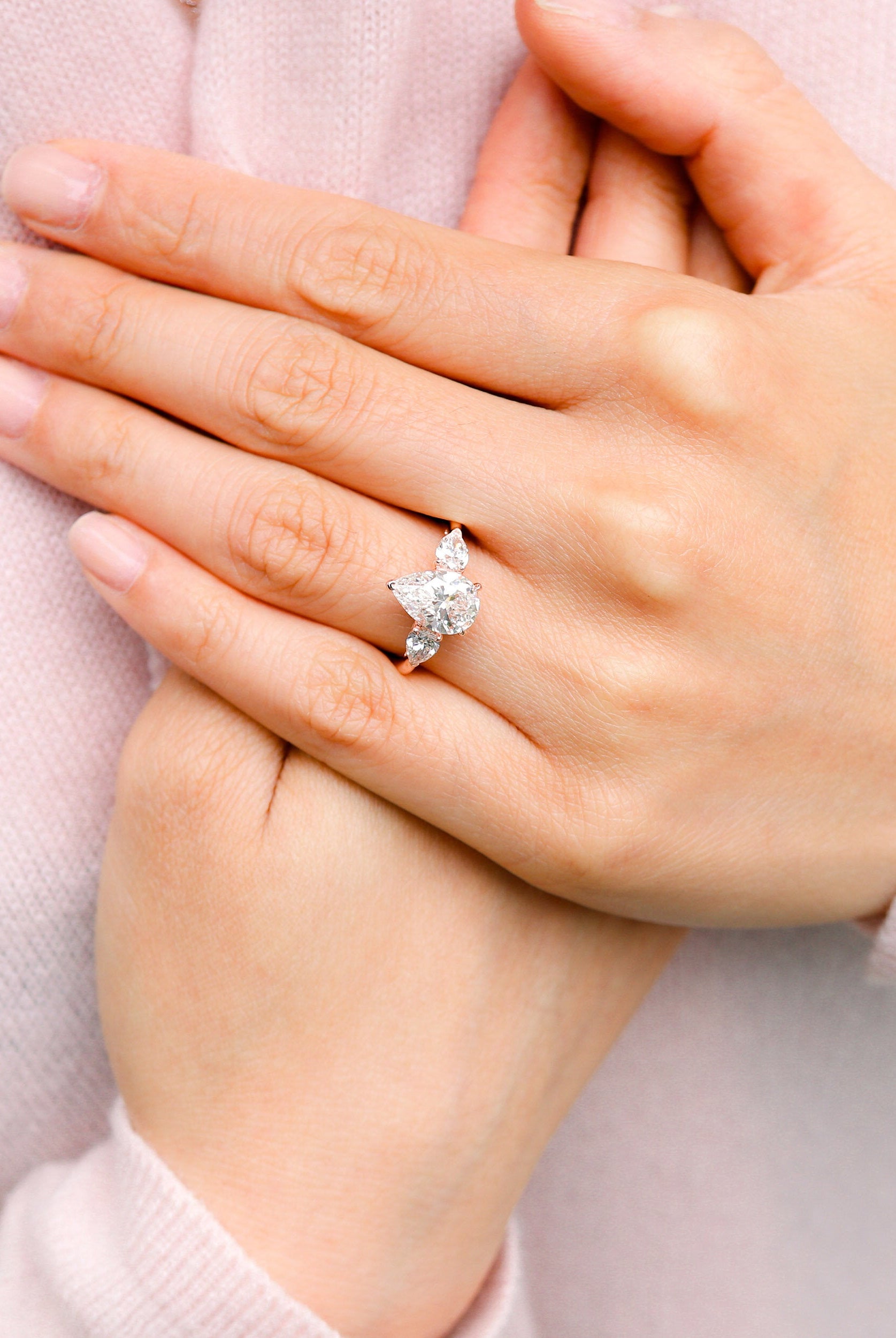Pear Cut Moissanite Ring