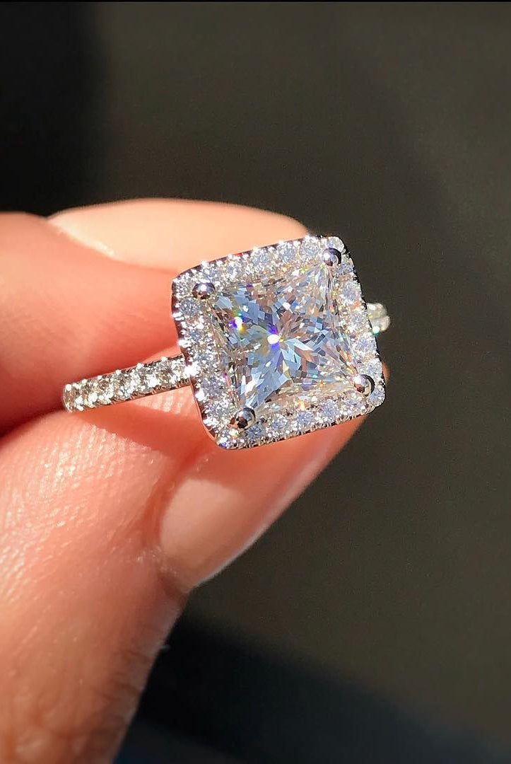 Halo Moissanite Engagement Ring