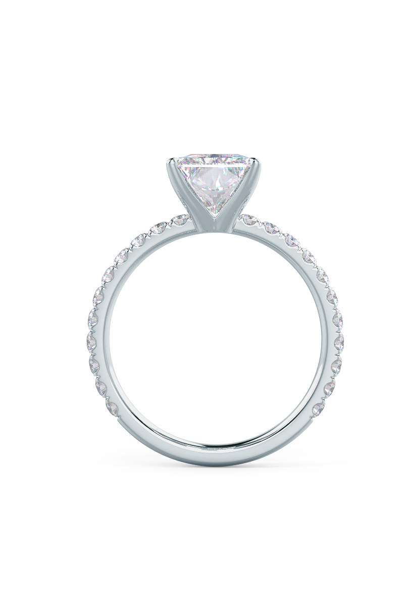 Pave Band Engagement Ring