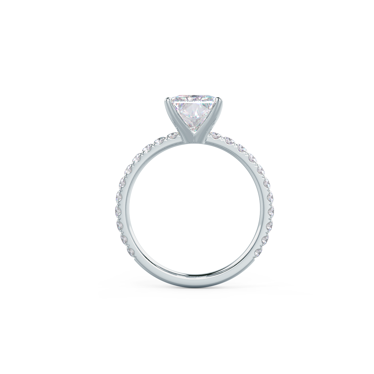 Pave Band Engagement Ring